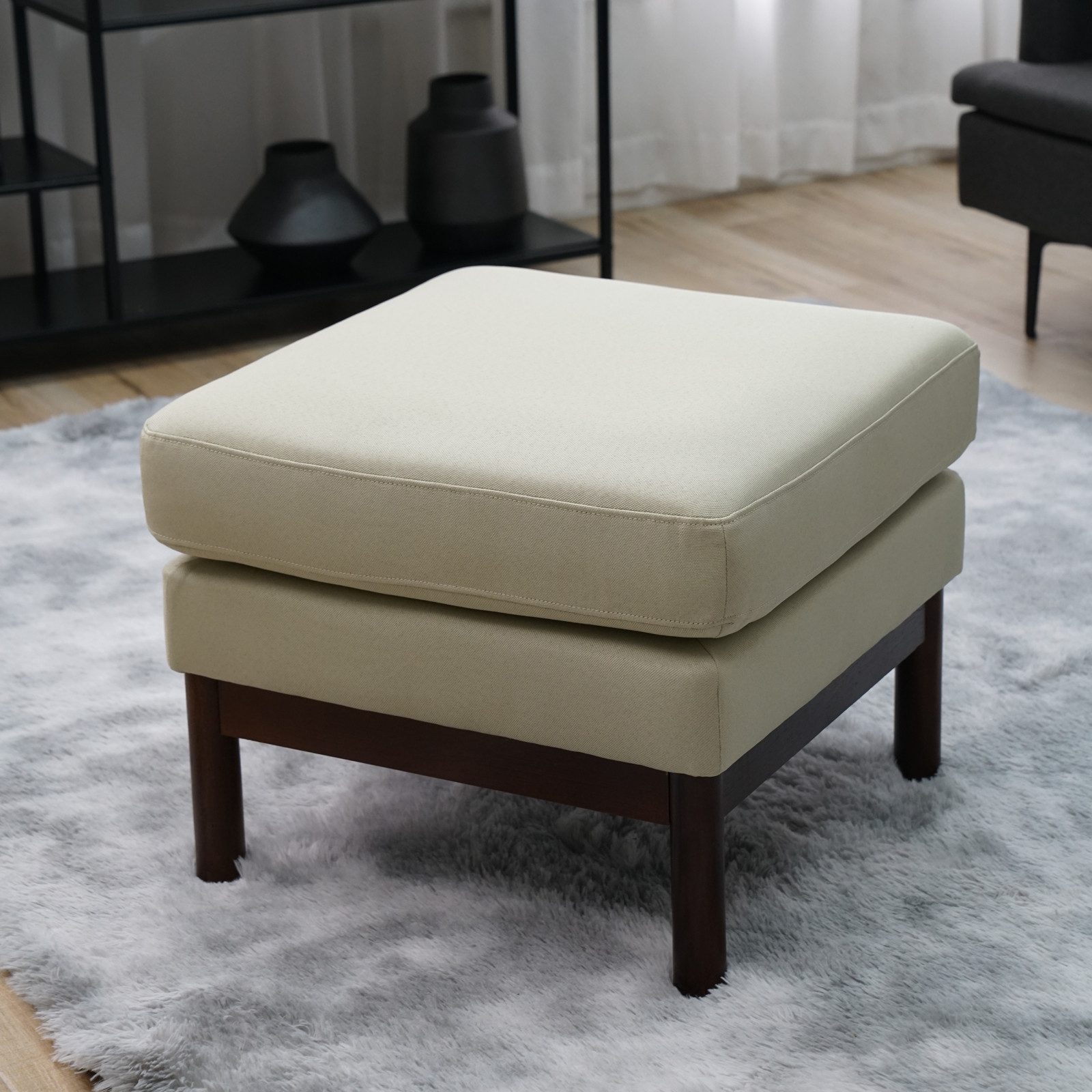 SVITA Hocker HOLLY, Sitzhocker, Fußhocker, gepolstert, Holzbeine, 56 cm x 56 cm