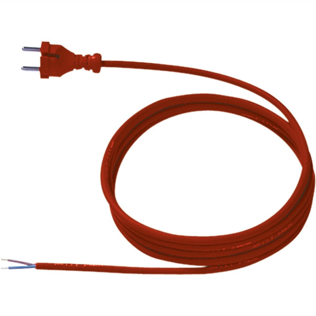 Neopren-Zltng. 2x1.0 3m rot Stromadapter