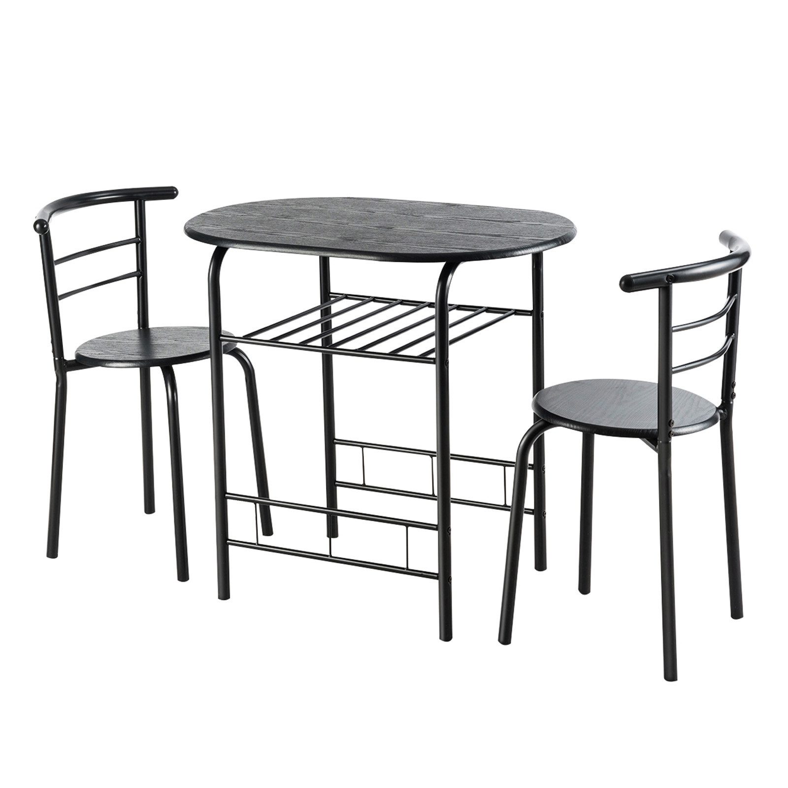 COSTWAY Küchentisch, mit Stühlen für 2, Esspruppe mit Stauraum, platzsparen günstig online kaufen