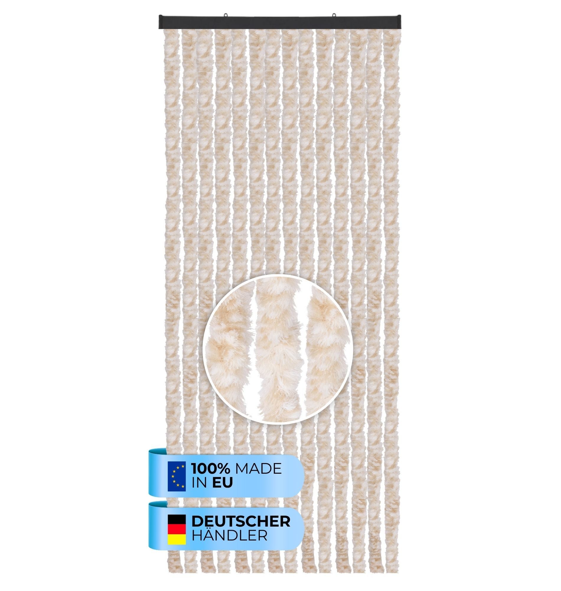 Bestlivings Insektenschutz-Vorhang Chenille viele Größen/Farben, geräuschlos, luftdurchlässig, wetterfest, langlebig, Made in EU