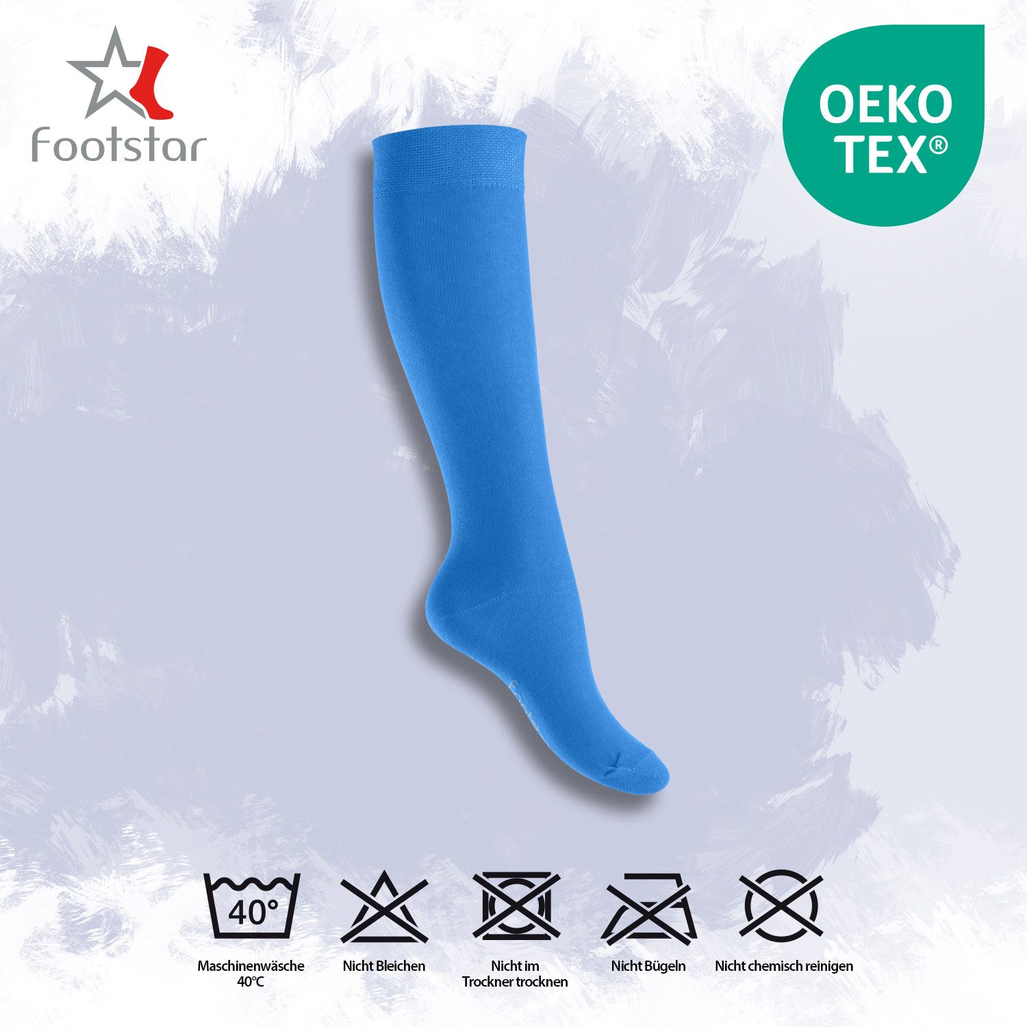Footstar Langsocken EVERYDAY! 5 PAAR Damen & Herren Kniestrümpfe Lange Socken kniehoch