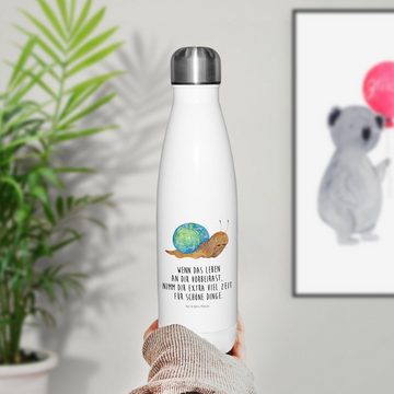 Mr. & Mrs. Panda Thermoflasche Schnecke Sir - Weiß - Geschenk, Trinkflasche, Lebenszeit, Weisheit, T, Stilvoll