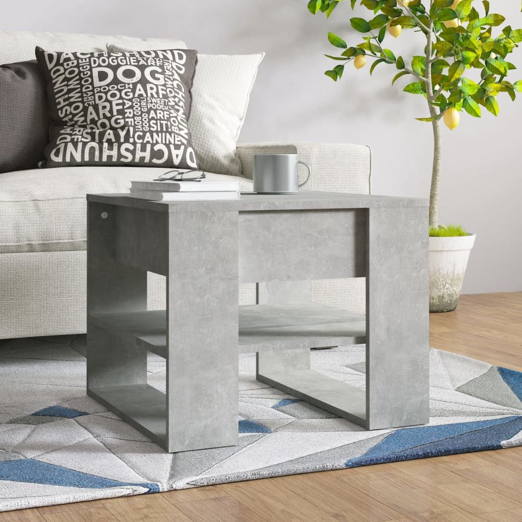 vidaXL Couchtisch Couchtisch Betongrau 55,5x55x45 cm Holzwerkstoff (1-St)