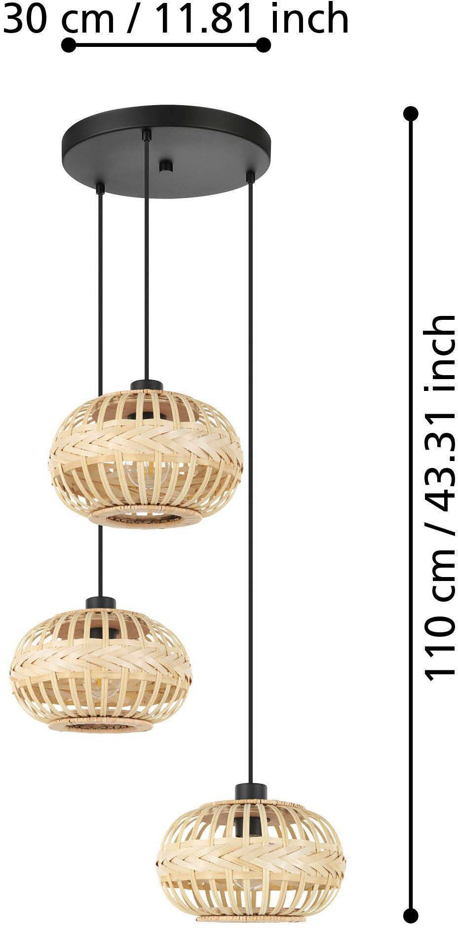 EGLO Hängeleuchte AMSFIELD 1, Leuchtmittel wechselbar, ohne Leuchtmittel, Hängeleuchte in schwarz aus Stahl - exkl. E27 - 40W