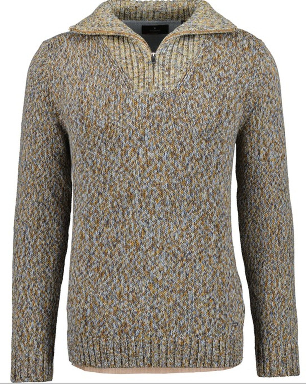 RAGMAN V-Ausschnitt-Pullover Tweed mit Troyer und günstig online kaufen