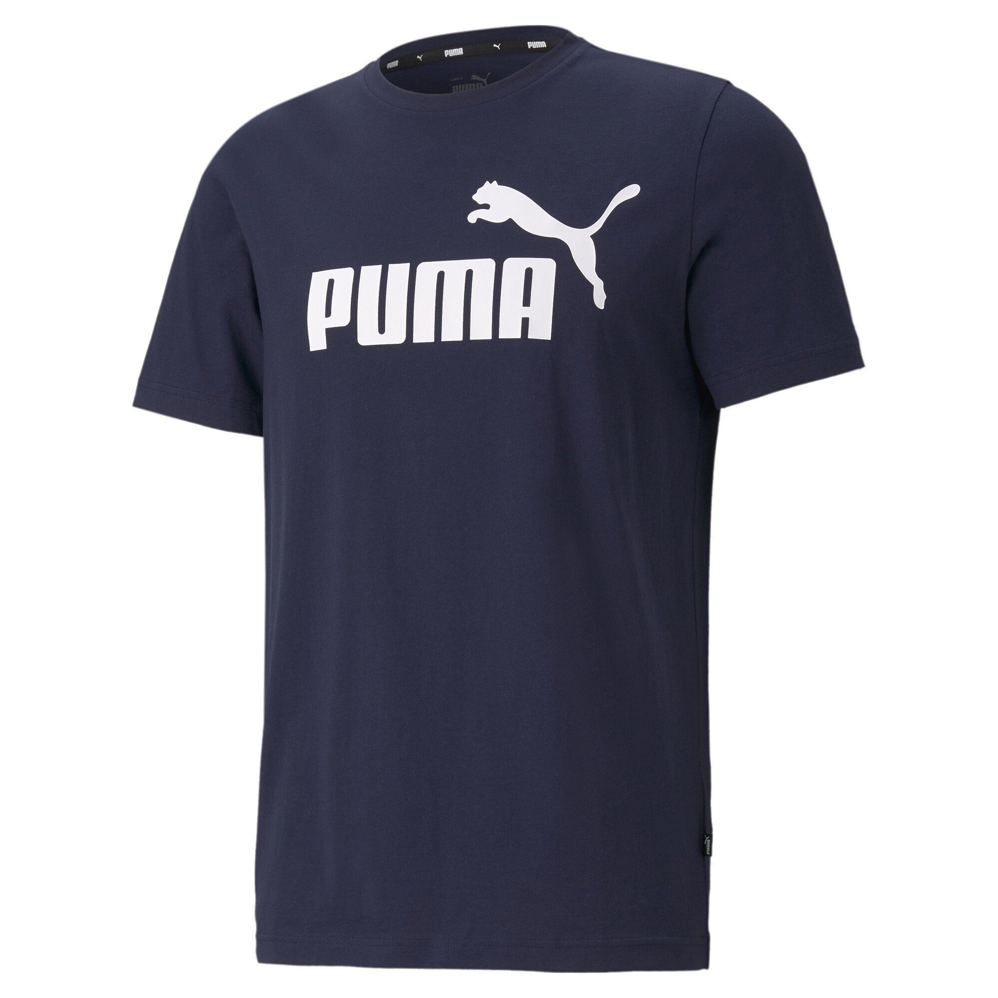 PUMA T-Shirt Essentials Logo T-Shirt Herren Peacoat Blue