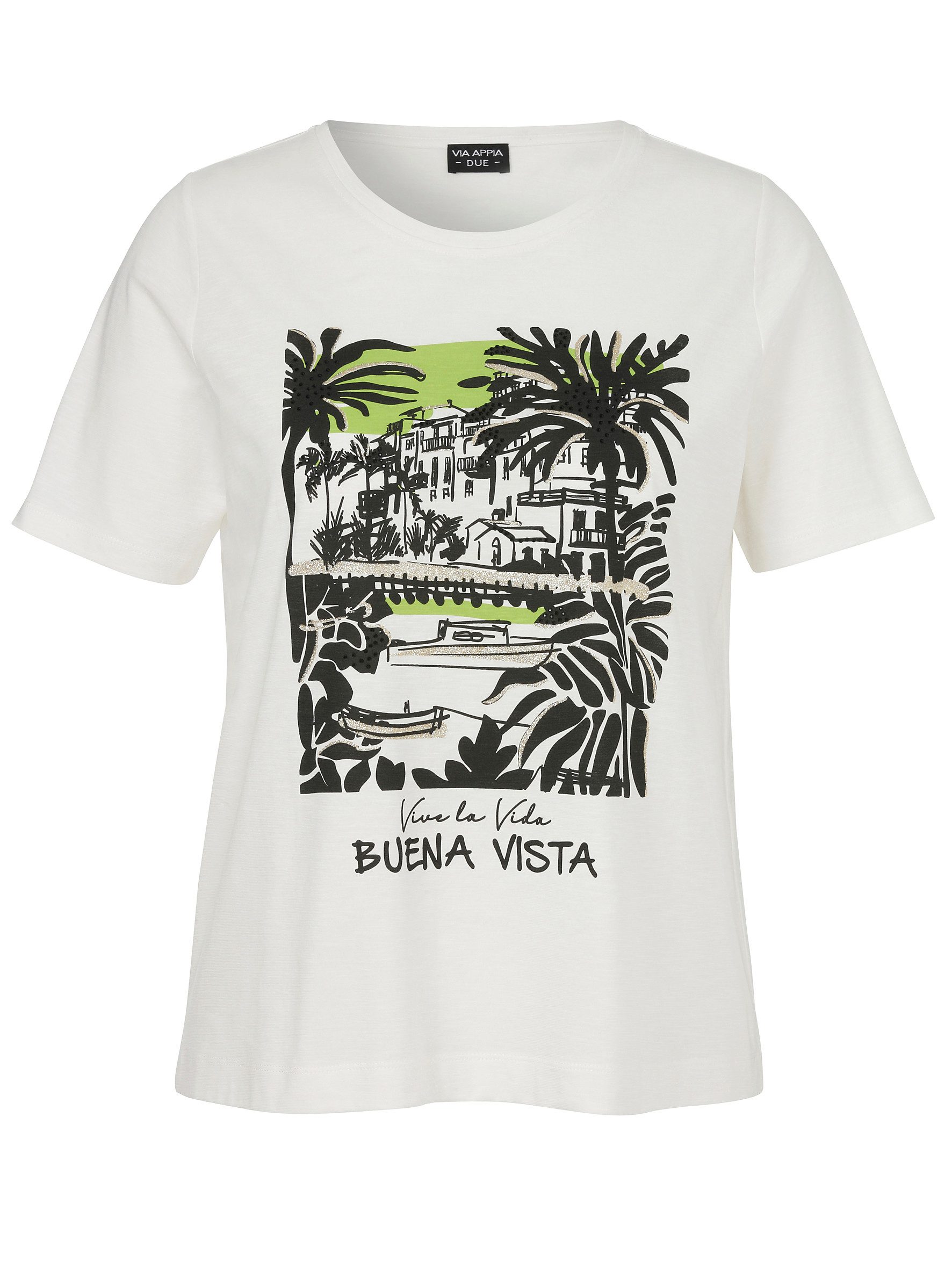 VIA APPIA Blusentop T-Shirt Rundhals 1/2 Arm Motiv