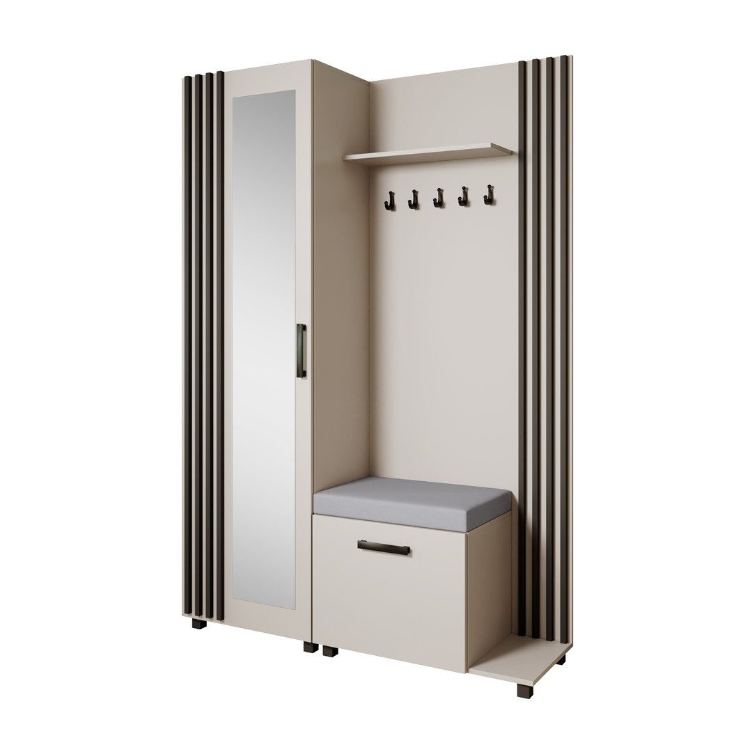 Beautysofa Garderobenschrank Garderoben-Set mit Aufhängern und günstig online kaufen