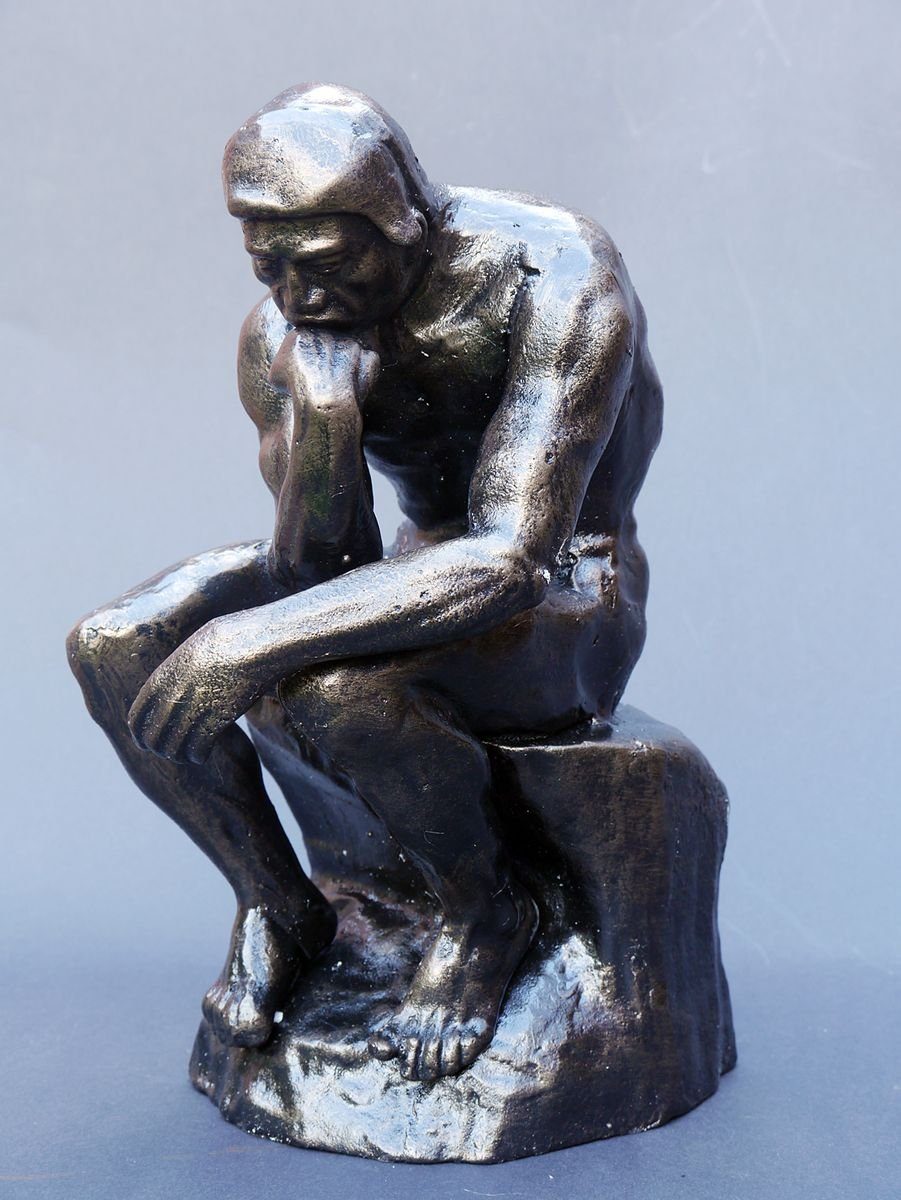 Rodin der aus Skulptur Gusseisen AFG Figur Auguste Denker nach Dekofigur