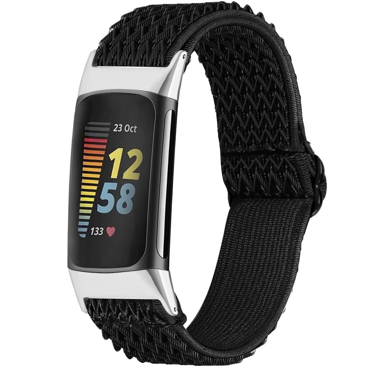 imoshion Smartwatch-Armband imoshion Elastisches Nylonarmband für das Fitbit Charge 5 - Schwarz