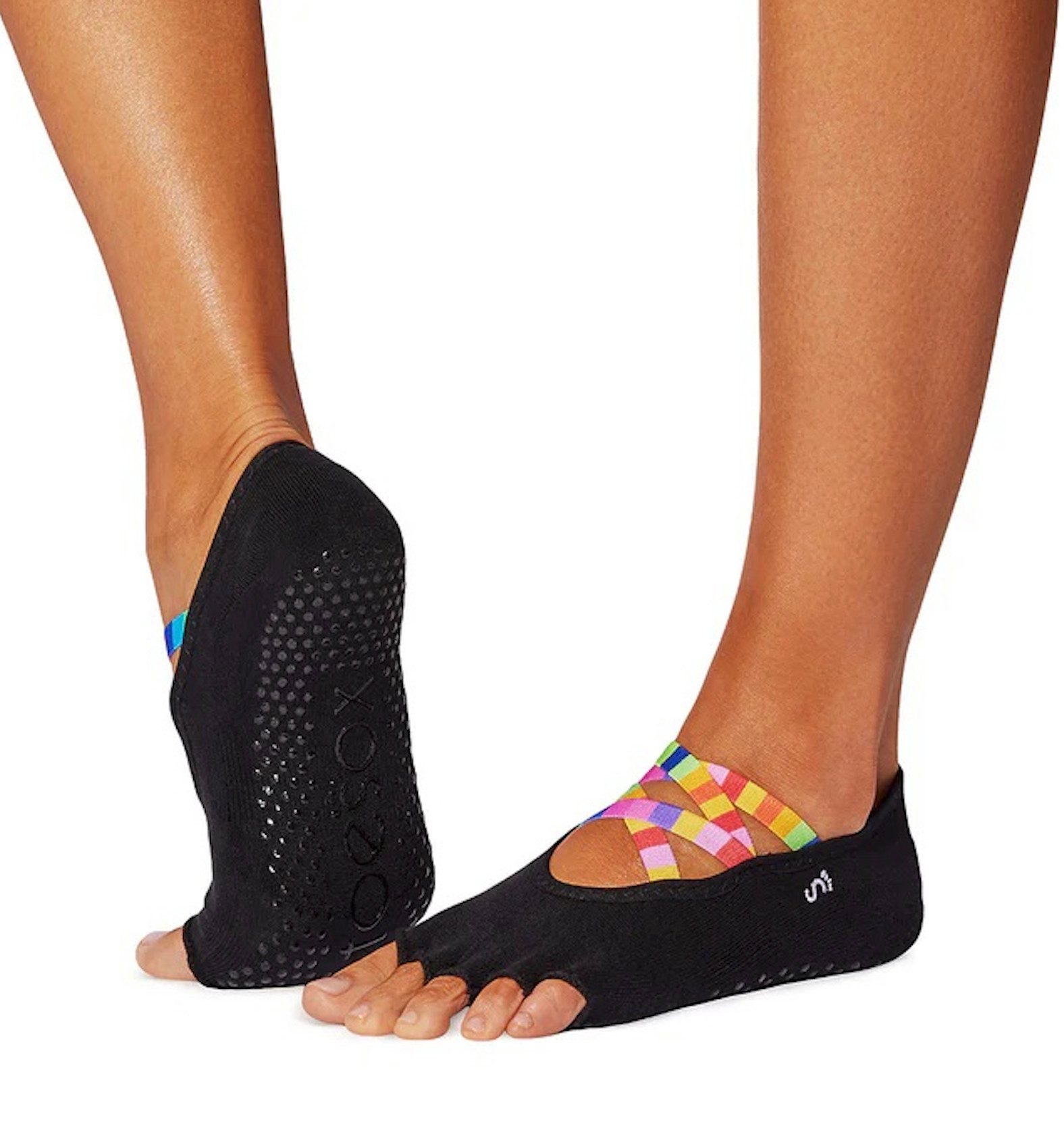 ToeSox Sportsocken Toesox Half Toe ELLE Logo auf der Ferse und in der Gummierung der Sohle