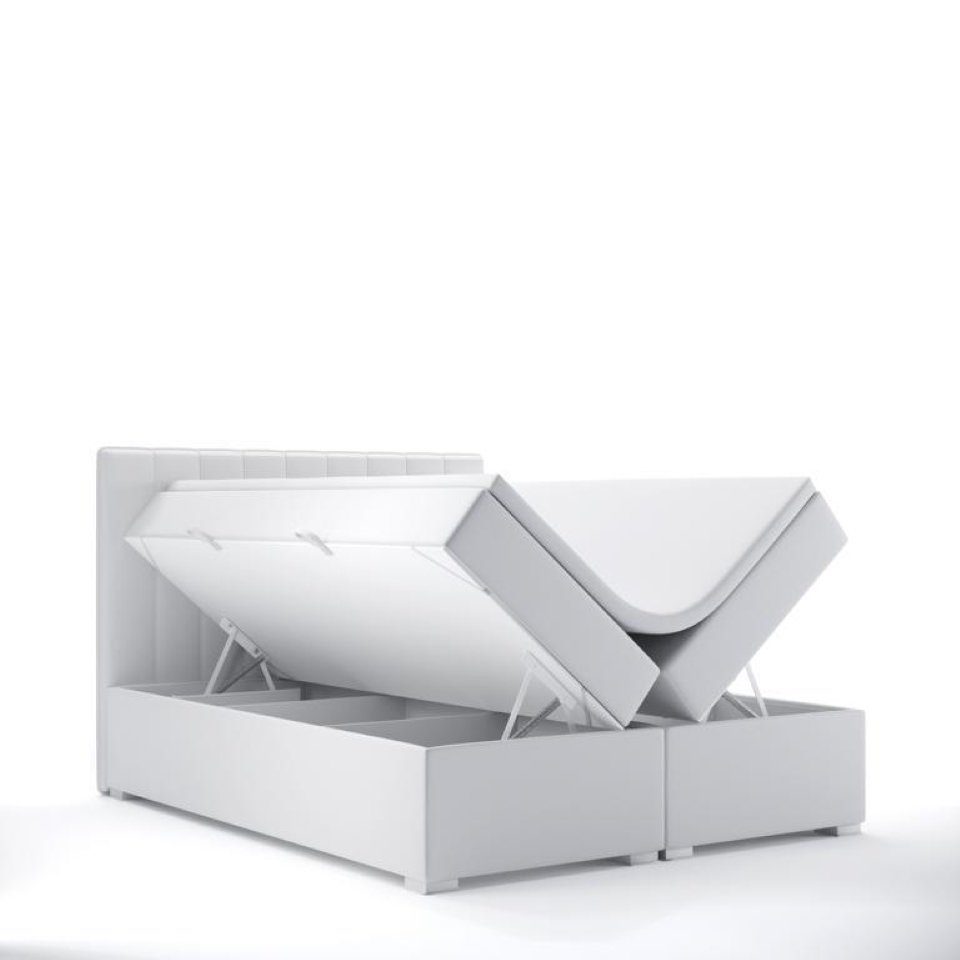 Modern Schlafzimmer Designer Boxspringbett Boxspringbett JVmoebel Bett Weiß Doppelbett Luxus