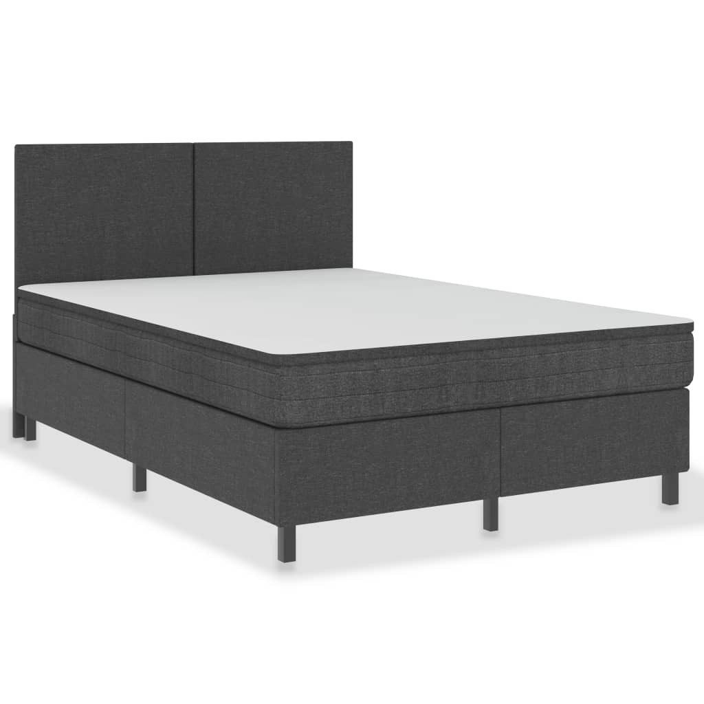 vidaXL Boxspringbett, Boxspring-Bettgestell Grau Stoff 140x200 cm günstig online kaufen