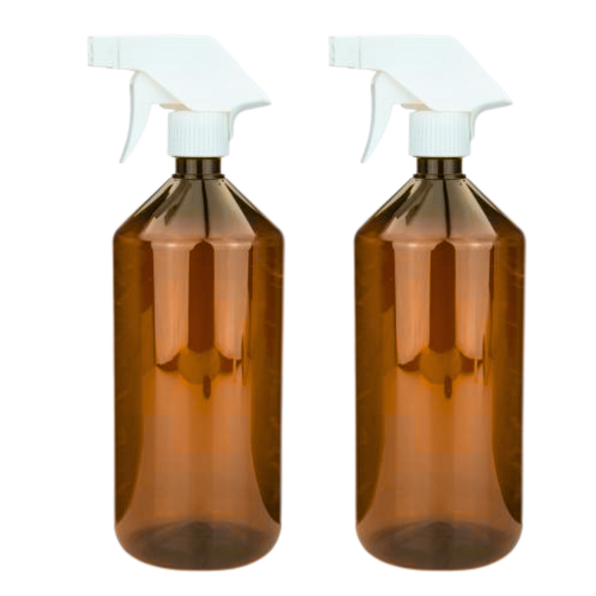 mikken Sprühflasche Plastikflasche mit Trigger 1 Liter PET braun Flasche mit Sprühaufsatz, (2-tlg., Als 2er, 4er, 6er, oder 10er Set), Etiketten zum Beschriften, für lichtempfindliche Inhalte
