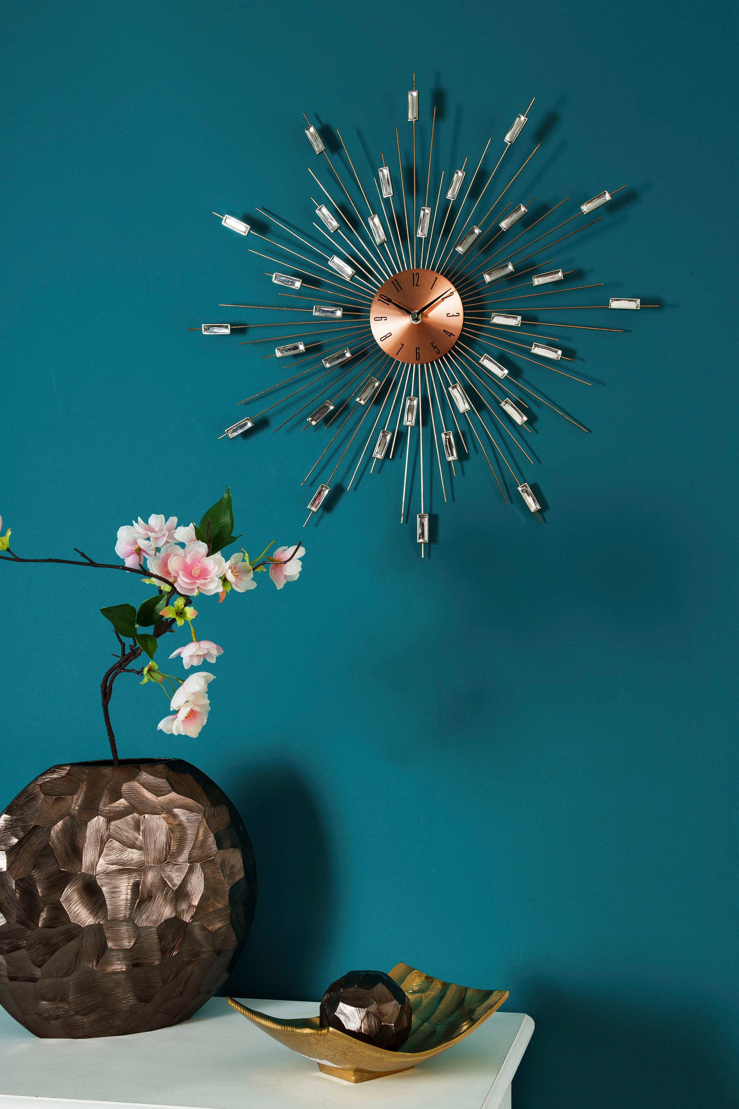 Myflair Möbel & Accessoires Wanduhr "Prisma" (XXL, rund, Ø 50 cm, mit Schmu günstig online kaufen