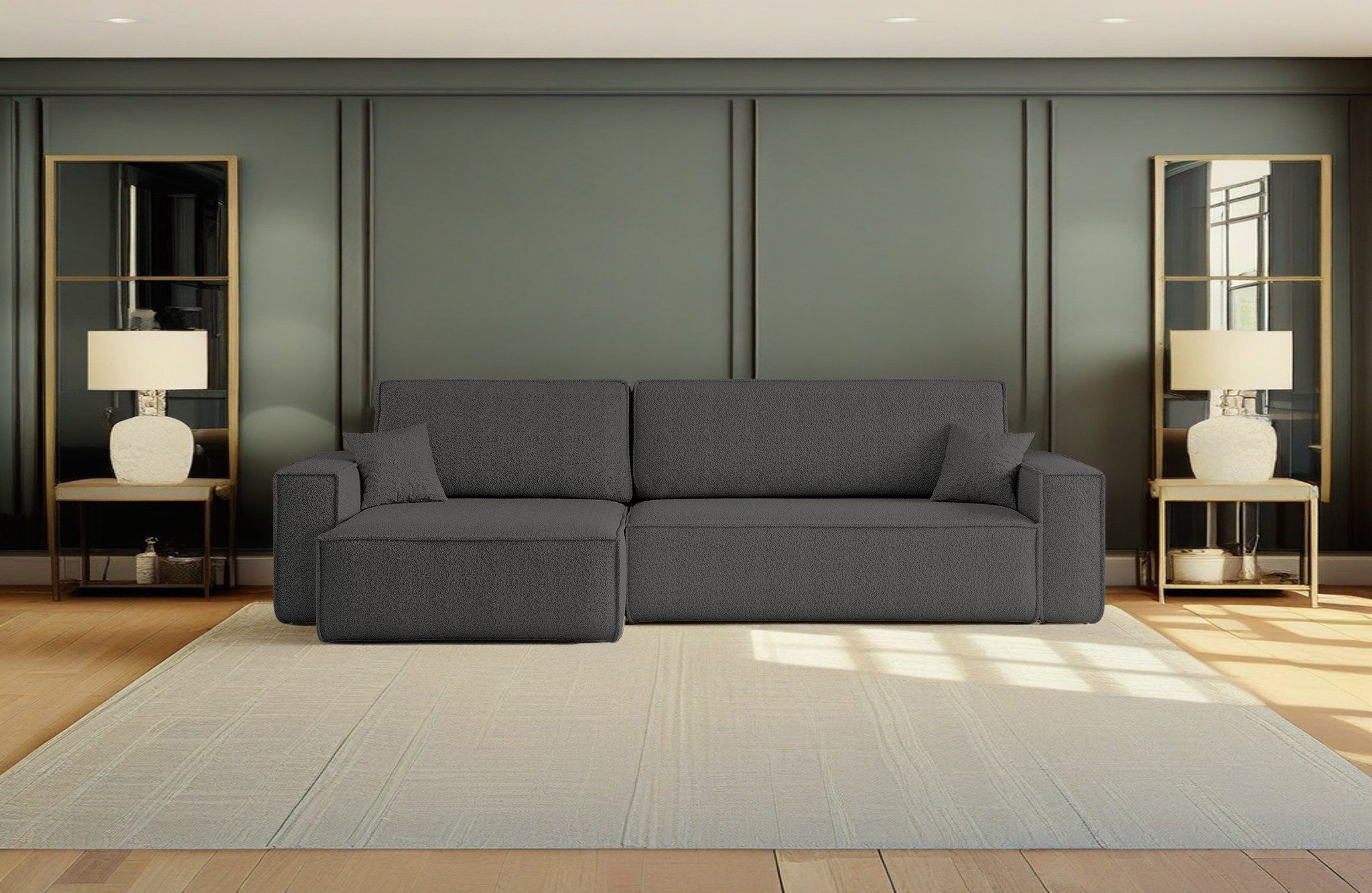 Kaiser Möbel Ecksofa mit schlaffunktion und bettkasten, BEST XL stoff Poso, Quelle, Verita, Mit Bettfunktion und Bettzeugfach
