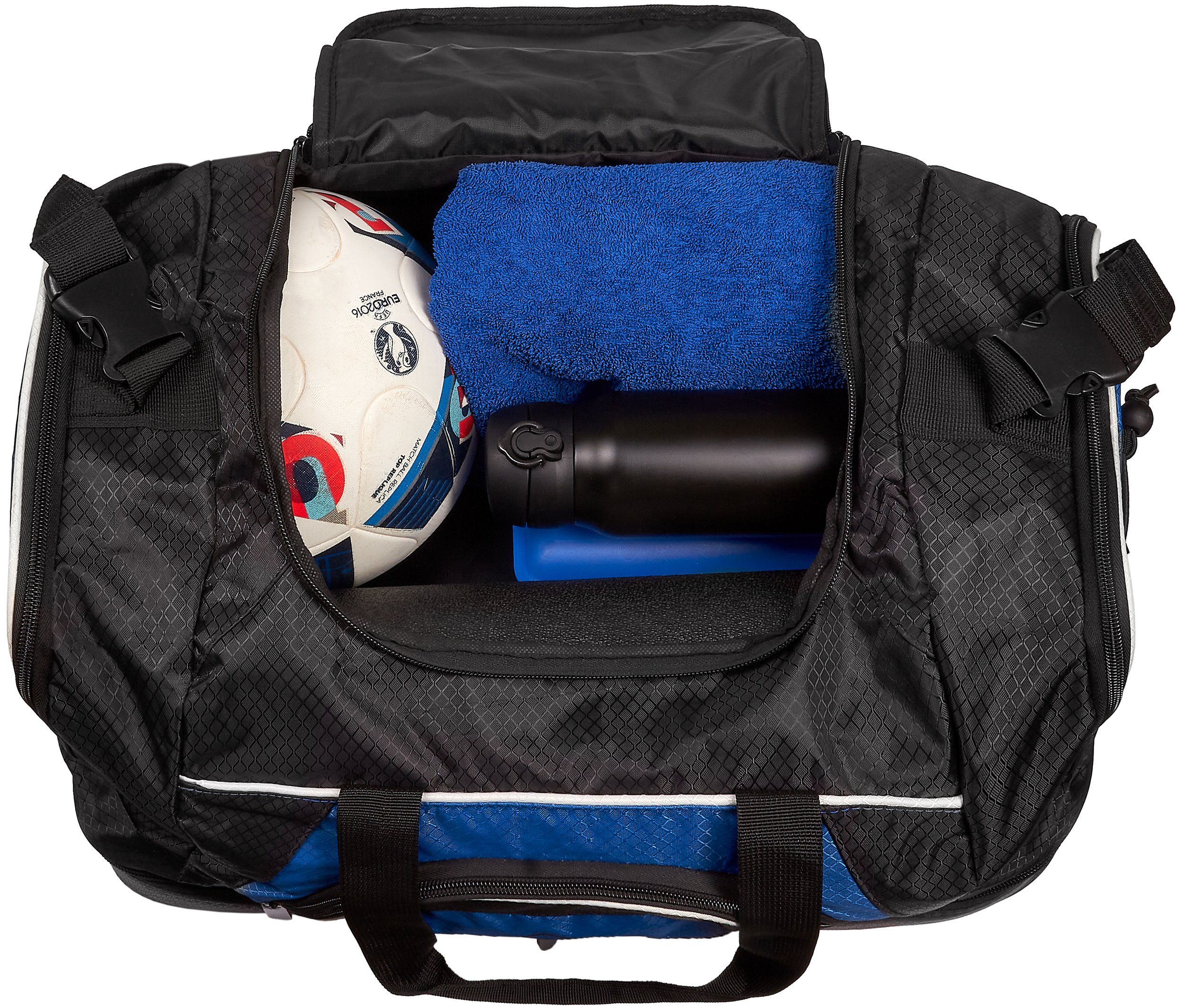 XXL Schwarz Reisetasche Schuhfach (1-tlg., Trainingstasche Fitnesstasche und Sporttasche l mit Nassfach), 52 abnehmbarem oder mit l Weiß BRUBAKER 90 und Schultergurt
