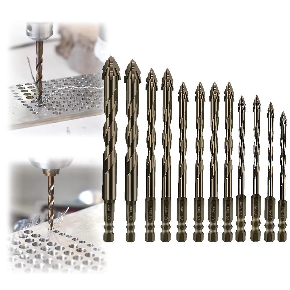 QUBEBU Bohrersatz 12-Teiliger Vierschneidiger Sägezahn Exzenterbohrer 3/4/5 günstig online kaufen