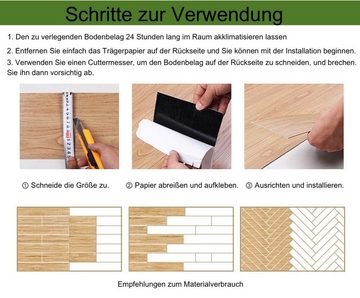 RHP Vinylboden RHP Grau Sreifen Selbstklebender Vinylboden: Langlebiges PVC mit Holzm