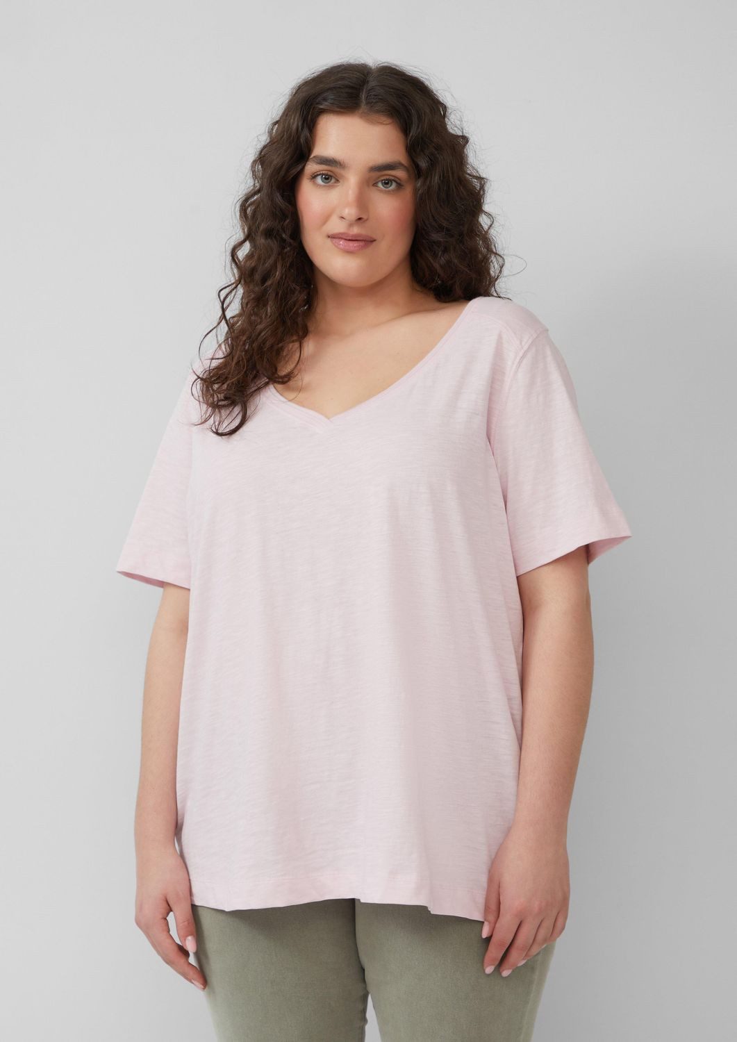 s.Oliver T-Shirt Curve Shirt mit Flammgarn-Struktur, günstig online kaufen