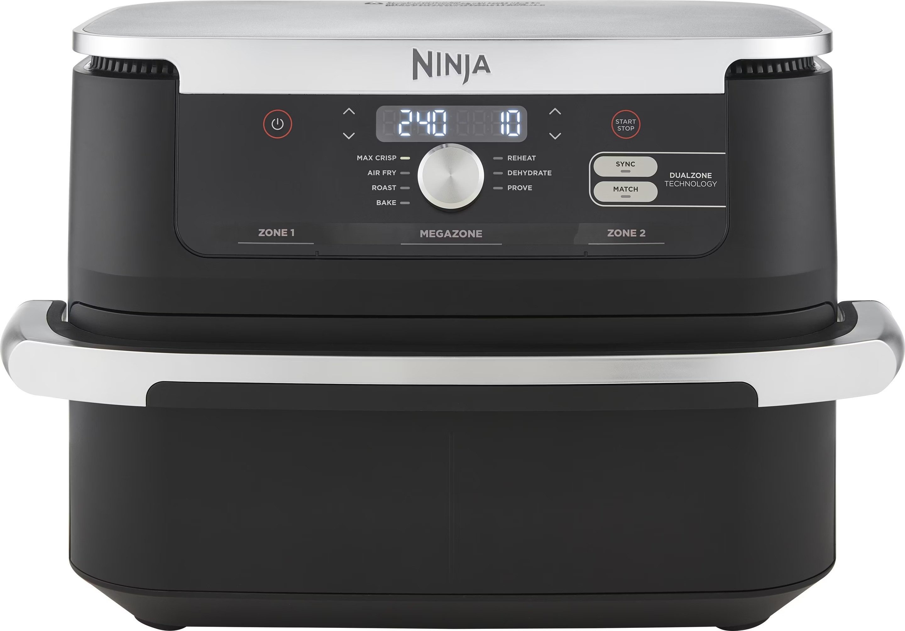 NINJA Heißluftfritteuse Foodi FlexDrawer AF500 Airfryer, 2470 W, Air Fry für 8 Personen, 10,4 Liter MegaZone oder 2x 5,2 Liter DualZone