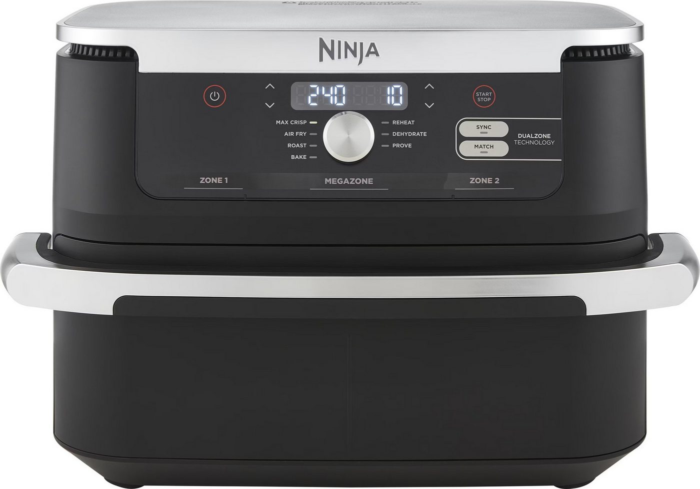 NINJA Heißluftfritteuse Foodi FlexDrawer AF500 Airfryer, 2470 W, Air Fry für 8 Personen, 10,4 Liter MegaZone oder 2x 5,2 Liter DualZone