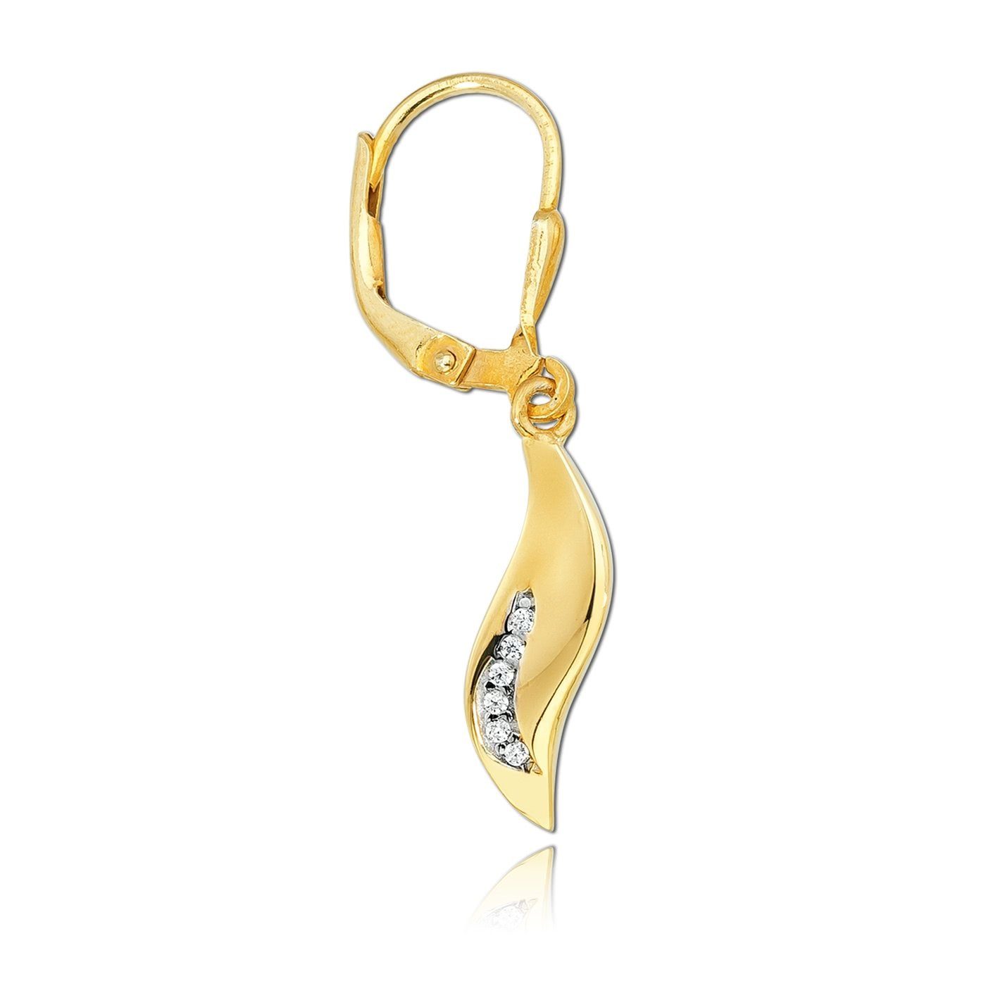 Karat, Ohrhänger Damen gold aus Ohrhänger Farbe: 333 Ohrhänger 8 (Ohrhänger), - (Welle) weiß, Balia 8K für Gold Paar Balia Gelbgold