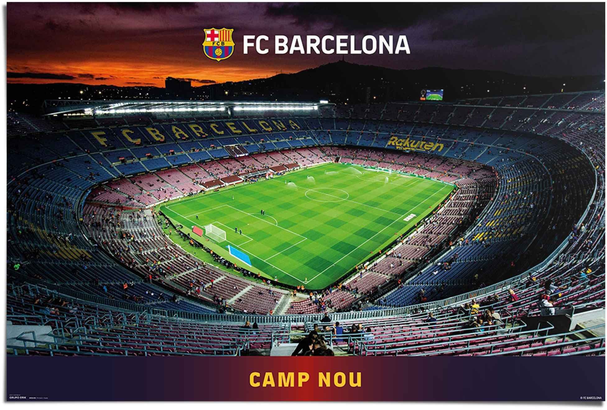 Spanien, (1 Fußball - Camp - - Reinders! Barcelona Nou St) Stadion Poster