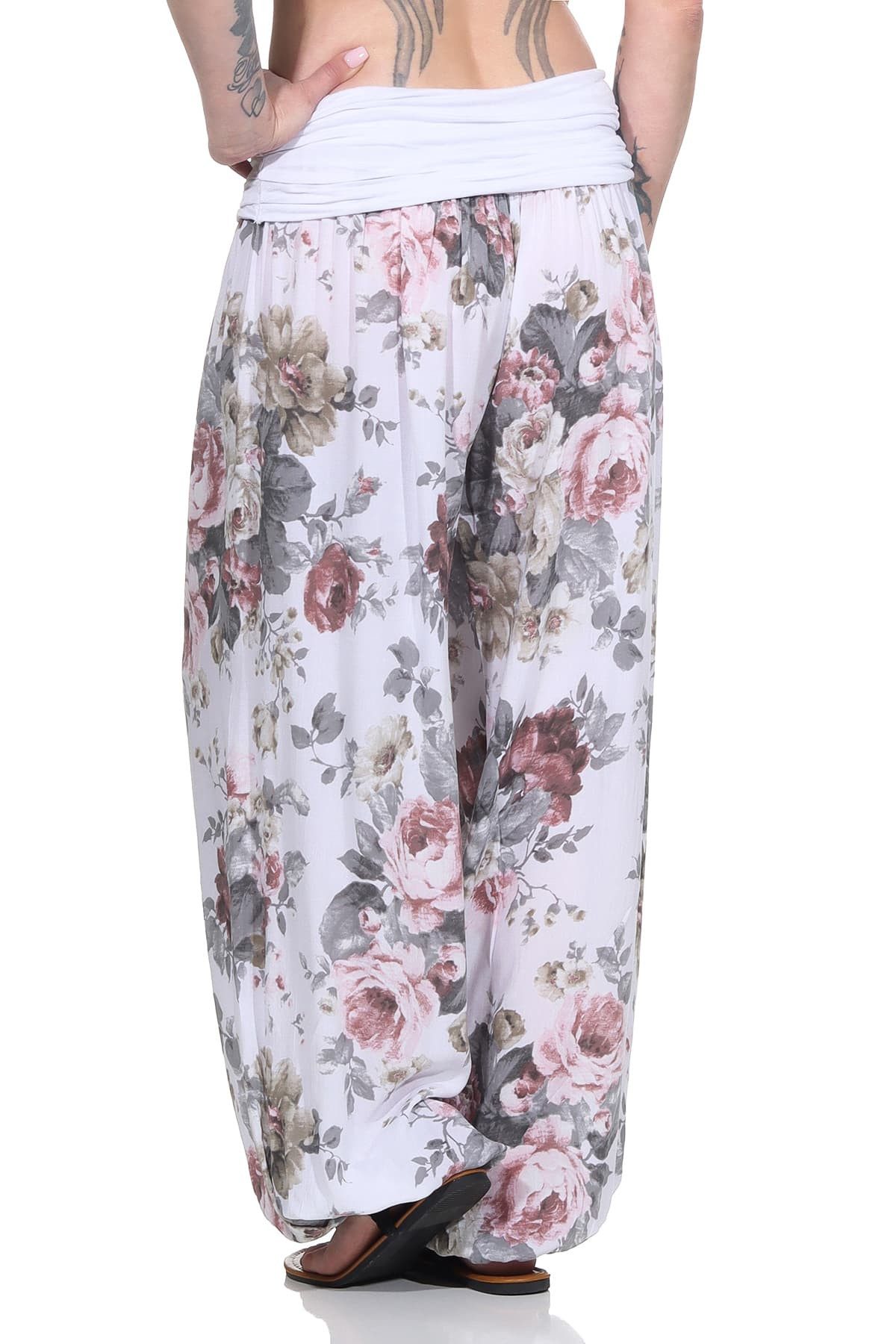 OriginalYou Haremshose Sommerhosen luftige Flatterhose für Damen leichte Pumphosen BOHO bequemer Bauchbund, hautfreundliches Material, weites Bein