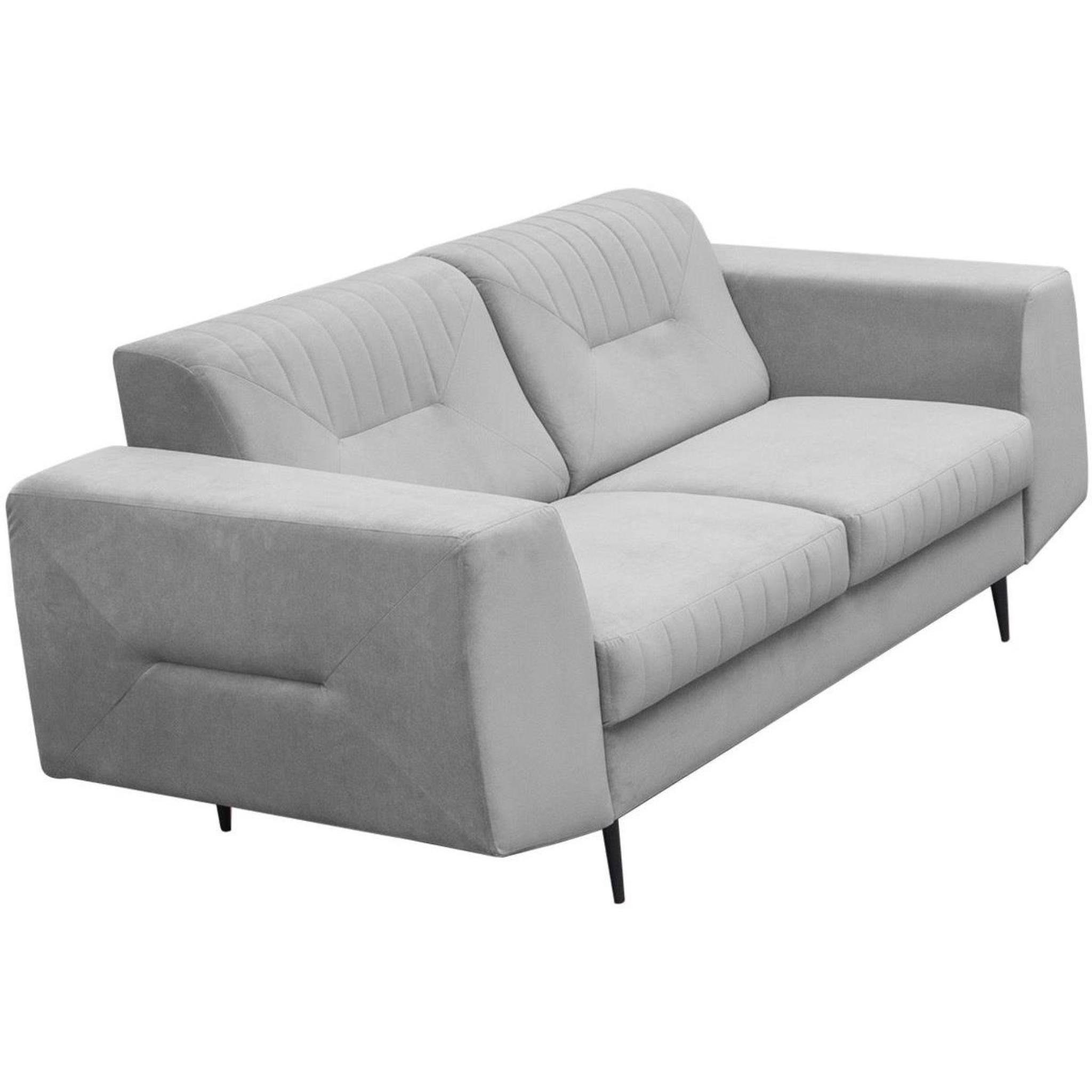 Beautysofa Polstergarnitur VENEZIA, (Sessel mit modernes Sofa + 3-Sitzer Velours + Hellgrau aus Couchgarnituren Sofa (bluvel 2-Sitzer Metallbeine, im 03) Design)