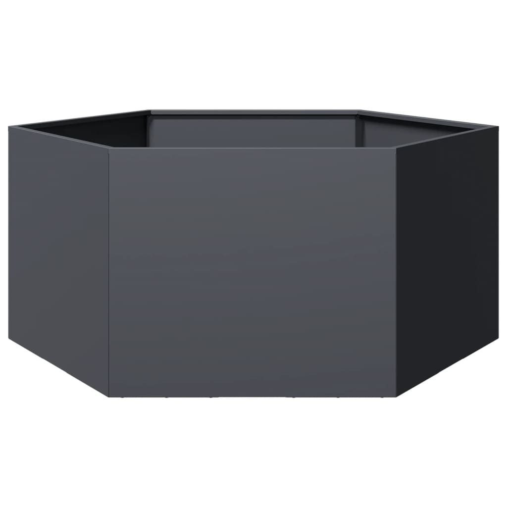 vidaXL Blumentopf Pflanzkübel Anthrazit Sechseckig 104x90x45 günstig online kaufen