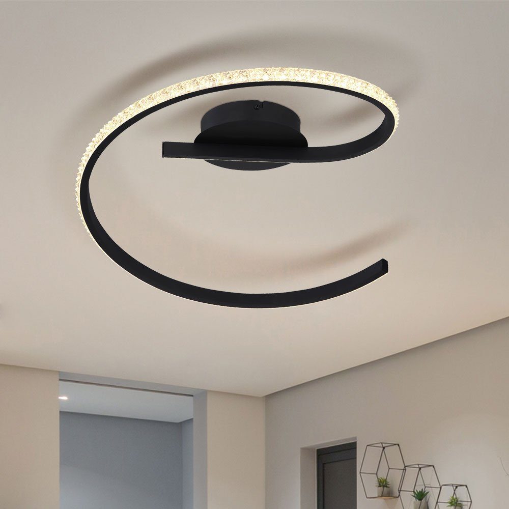 etc-shop LED Deckenleuchte, verbaut, Warmweiß, LED-Leuchtmittel Deckenleuchte Wohnzimmerleuchte fest Deckenlampe