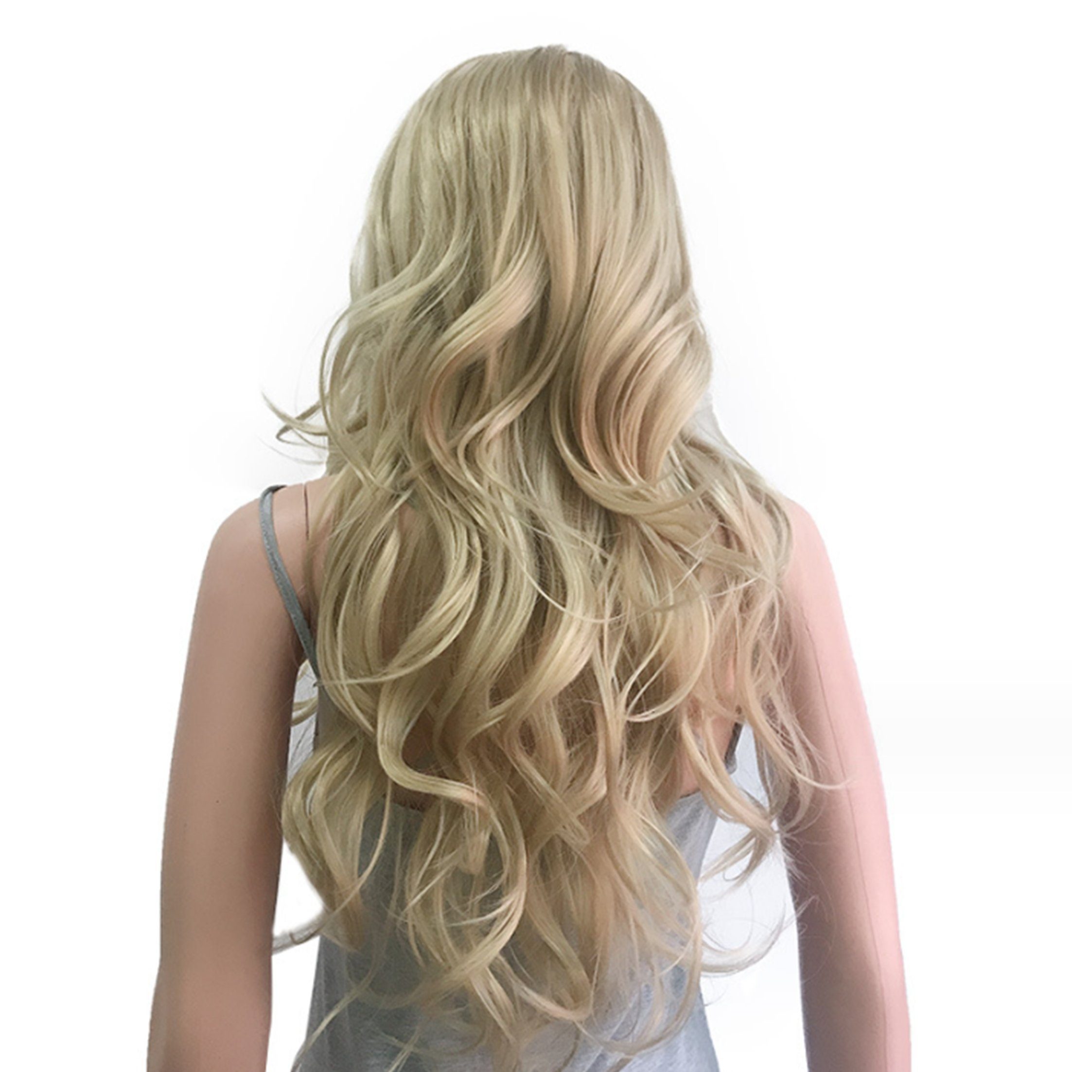 Scheiffy Kunsthaar-Extension Beach Wave blonde Haare,lockige Perücke,19.68  inch,Kapuzenperücke