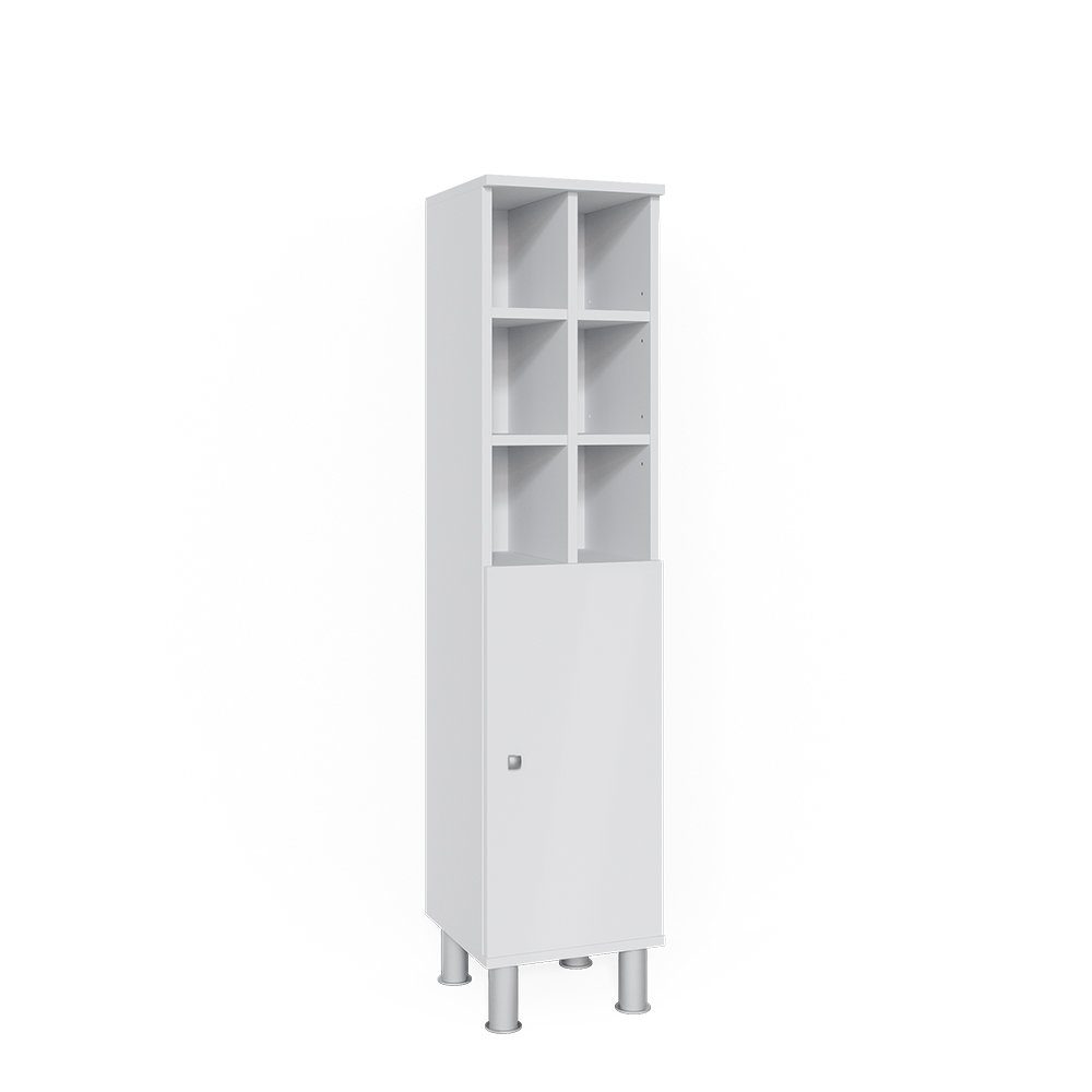 Vicco Midischrank Fynn Weiß 30 x 131 cm Große Tür günstig online kaufen
