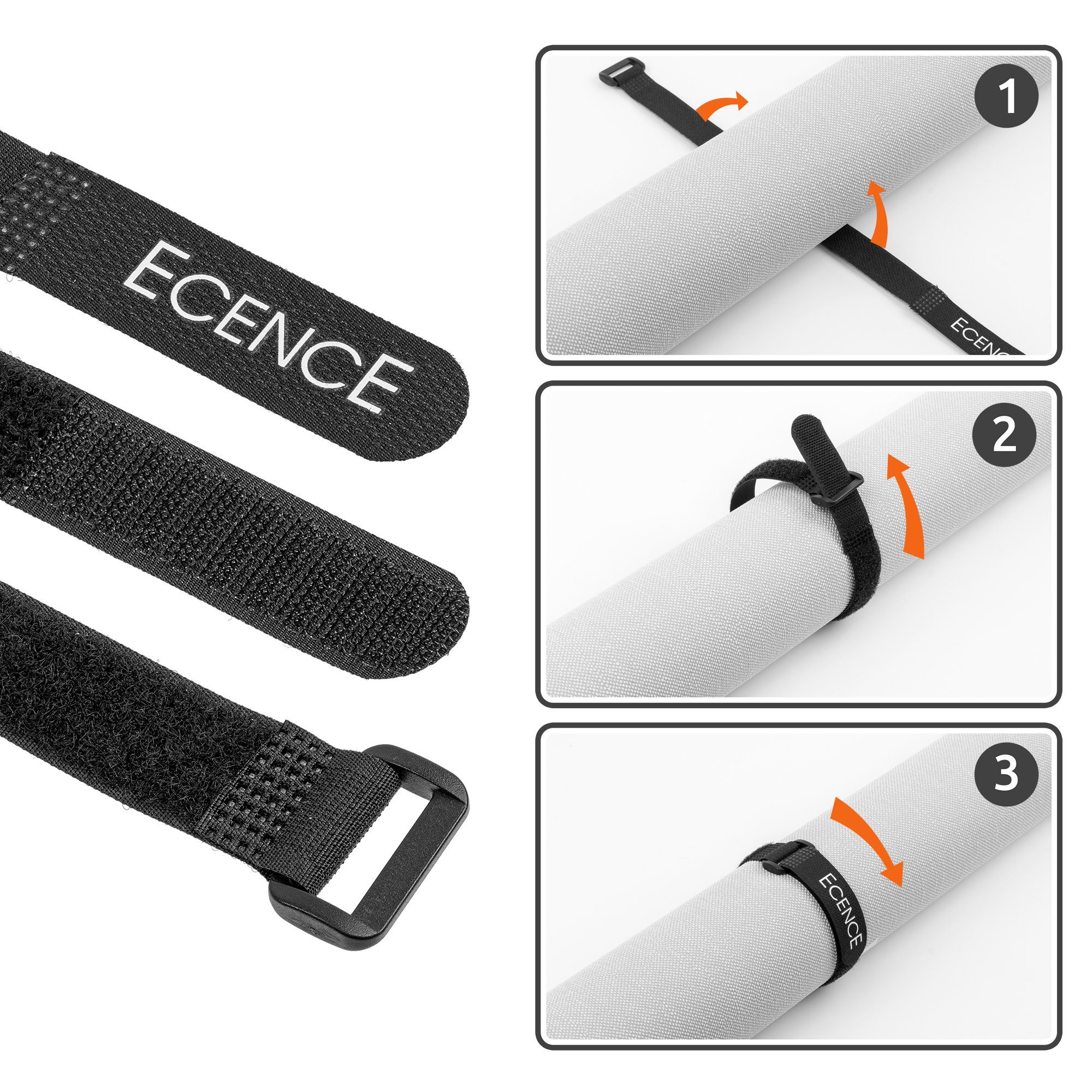 ECENCE Kabelzubehör 25er Set Klett-Kabelbinder wiederverwendbar – Bild 4 von 5