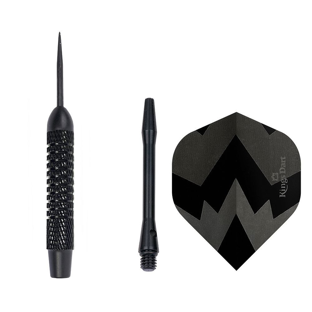 Kings Dart Dartpfeil Steeldarts Black Star, Mit gehärteter Stahlspitze