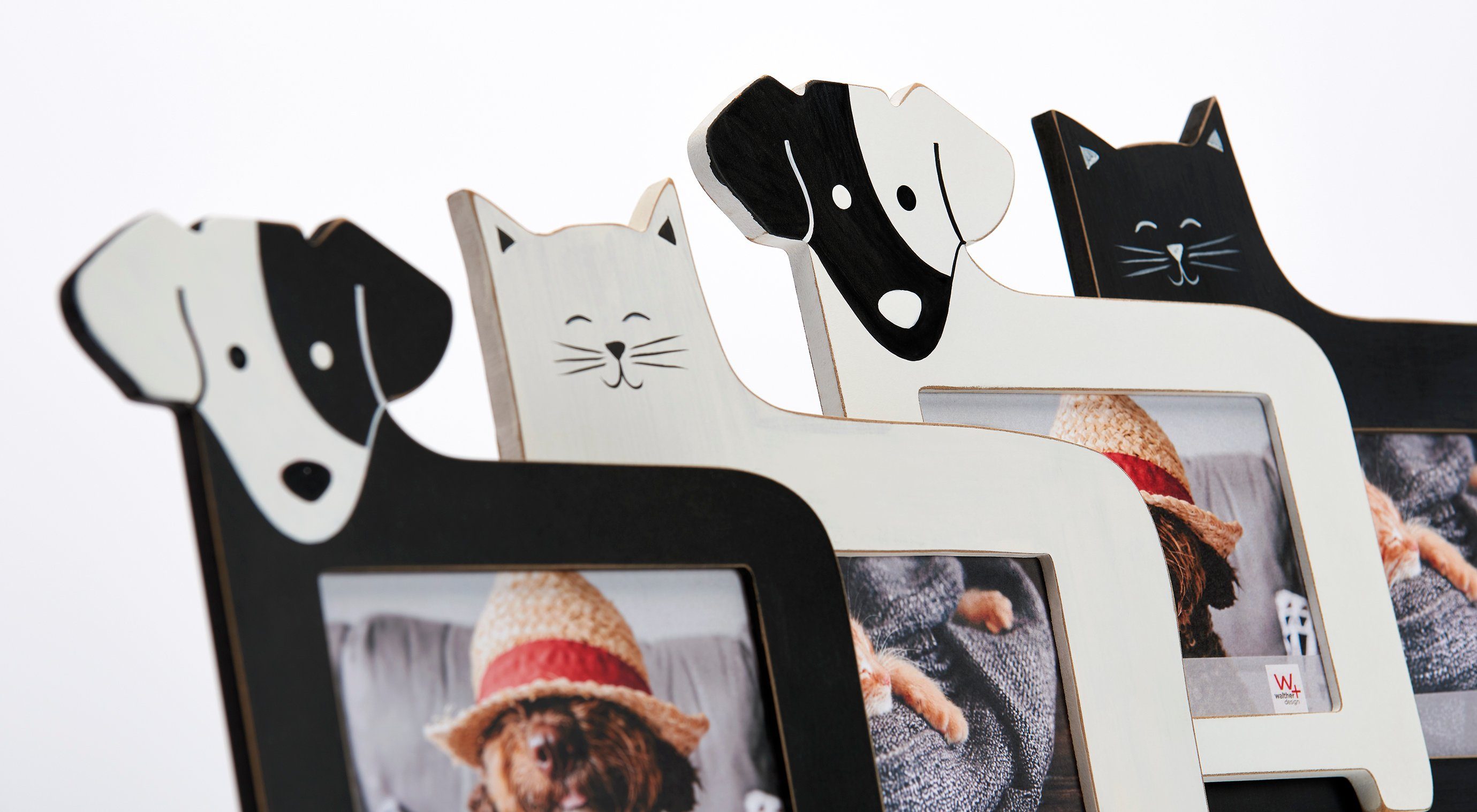 & Design Dogs weiss Dekofigur Cats Katze Tierfigur in zwei Farben Walther