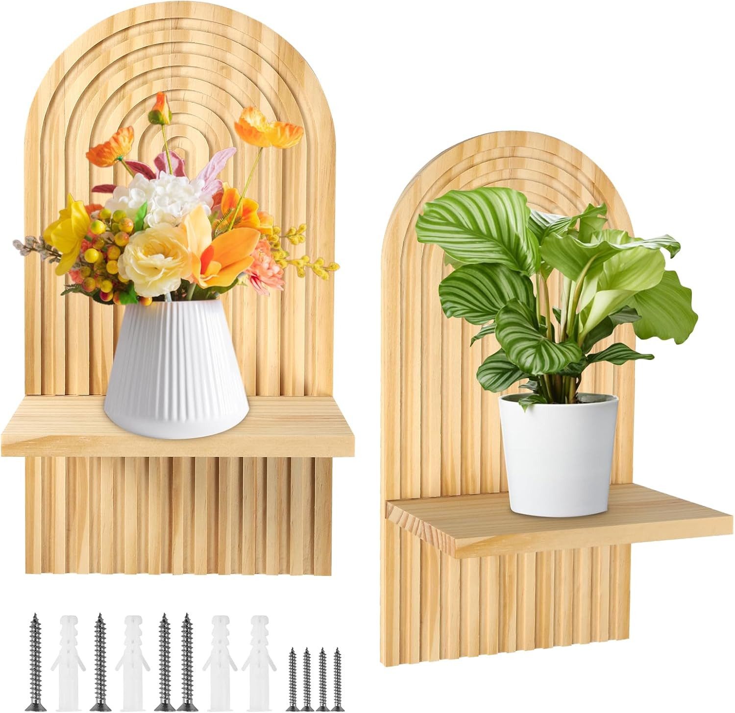 Holz Lichter Wandregal Schweberegal, Küchenregal, Pflanzenregal günstig online kaufen
