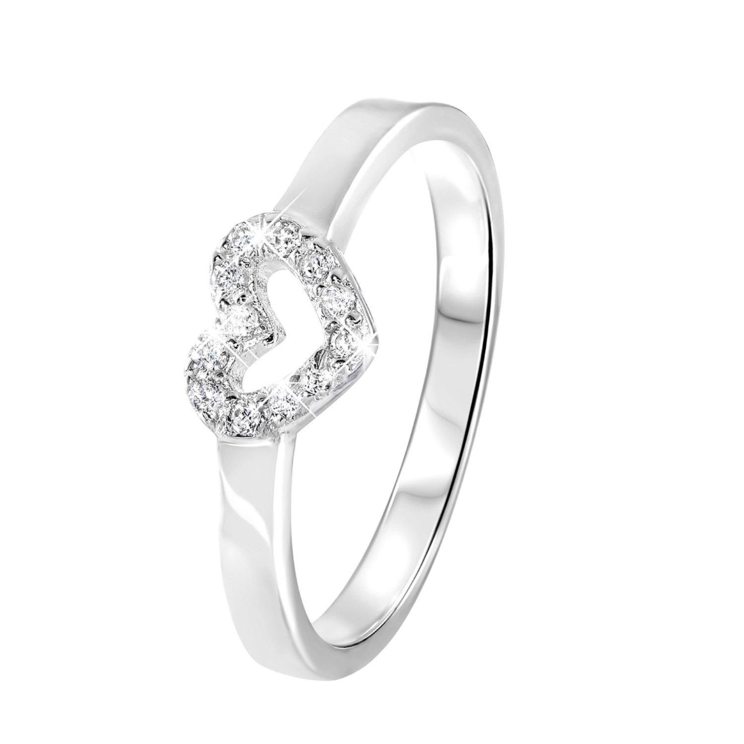 LUCARDI Fingerring Ring - 925 Silber - Silber - Zirkonia - Kinder