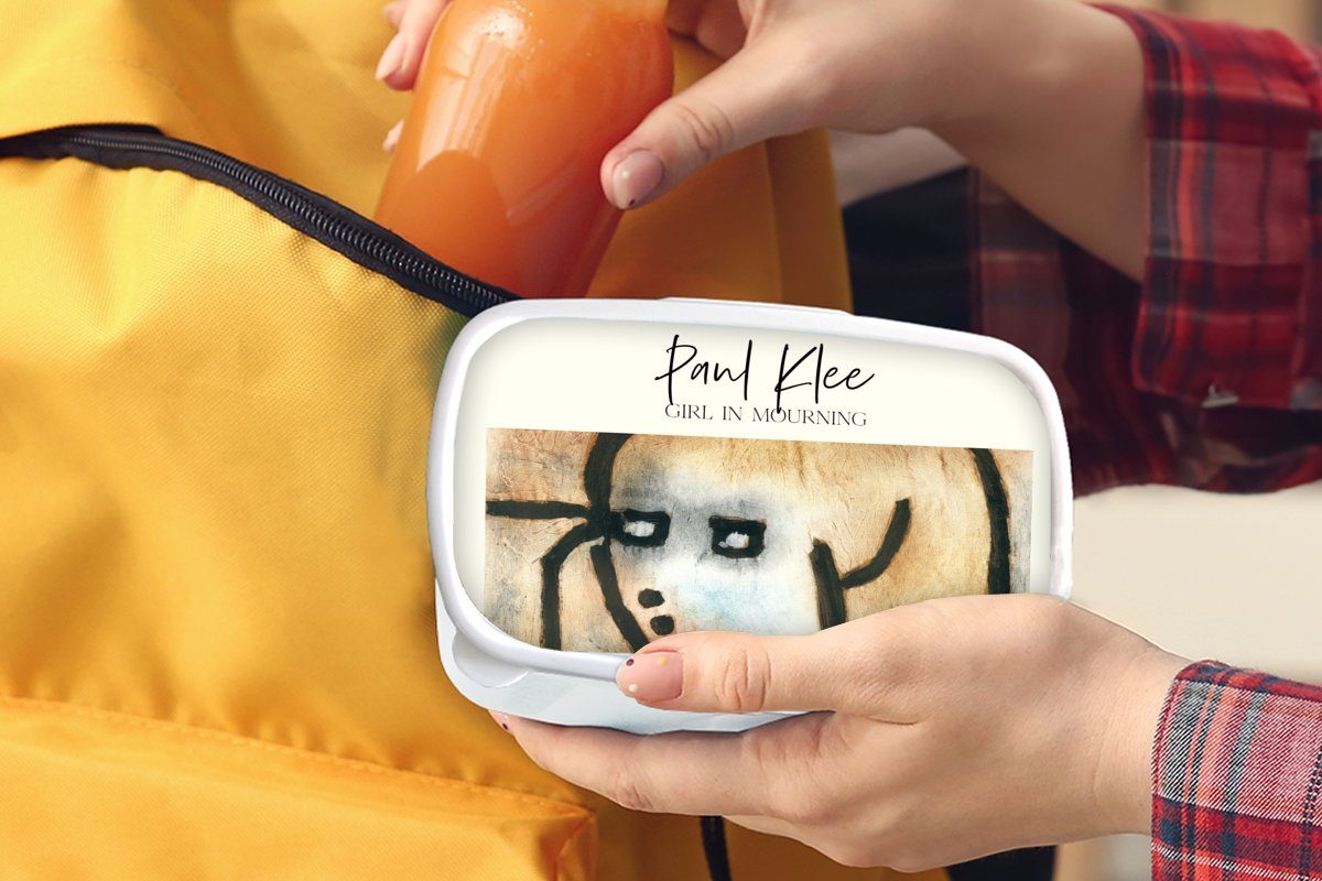 Klee Gemälde, Kinder für Mädchen Erwachsene, und (2-tlg), - Trauerndes und Brotbox - weiß Kunststoff, Mädchen Paul Jungs Lunchbox Brotdose, für MuchoWow
