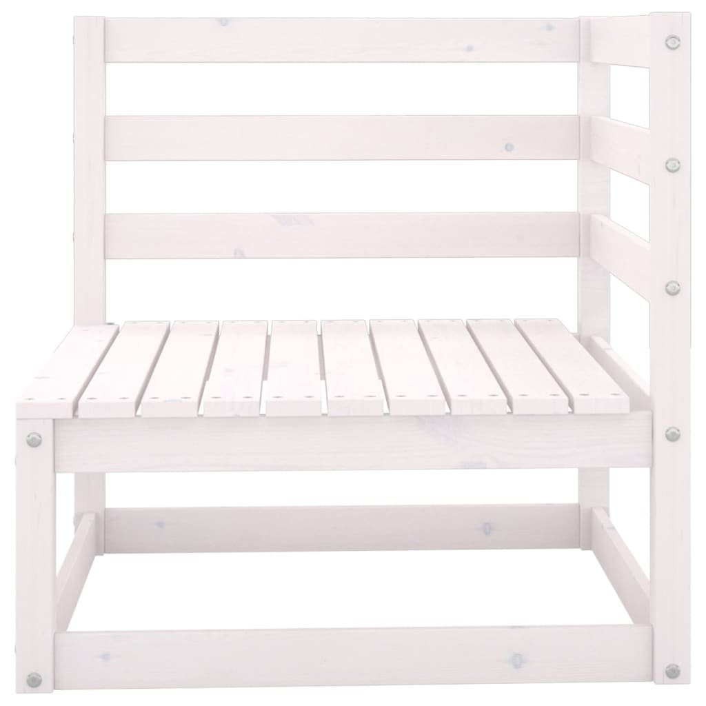 vidaXL Loungesofa Outdoor-Sofa 1 Massivholz Weiß Kiefer, Teile 3-Sitzer