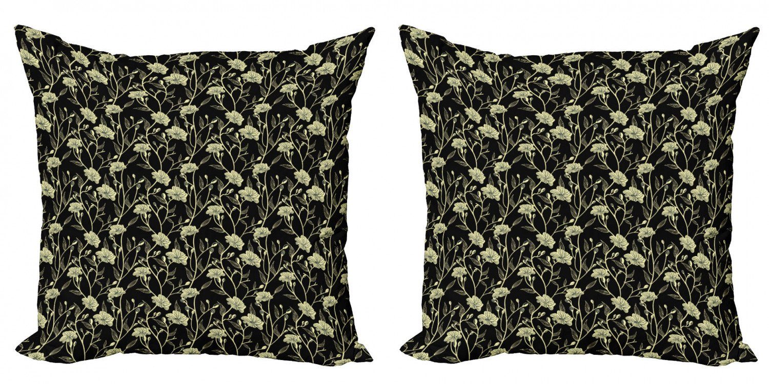 Kissenbezüge Modern Accent Doppelseitiger Digitaldruck, Abakuhaus (2 Stück), Floral Vintage Botanische Design