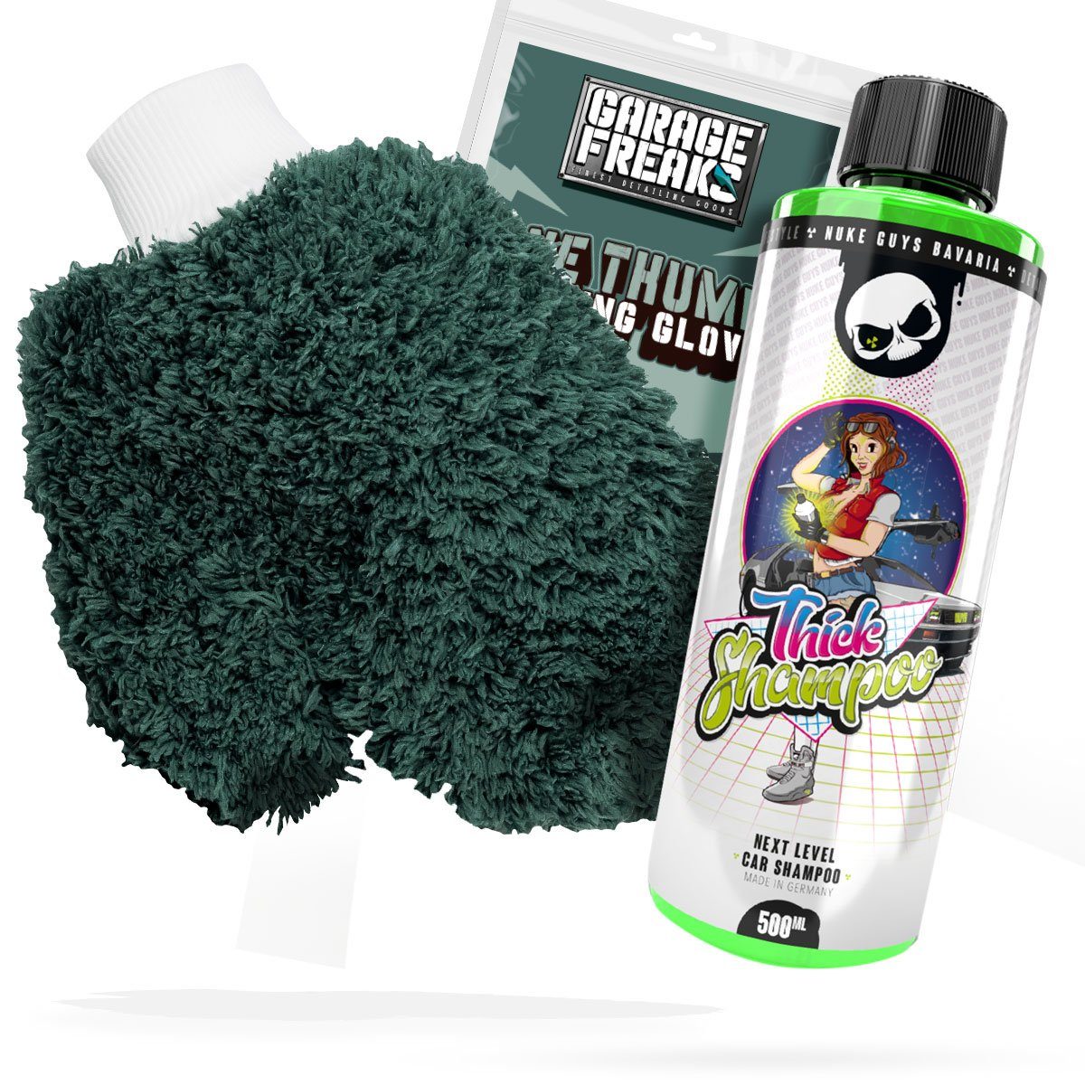 Auto Waschset - Garage Freaks Fäustling + Autoshampoo Nuke Guys Auto-Reinigungsmittel