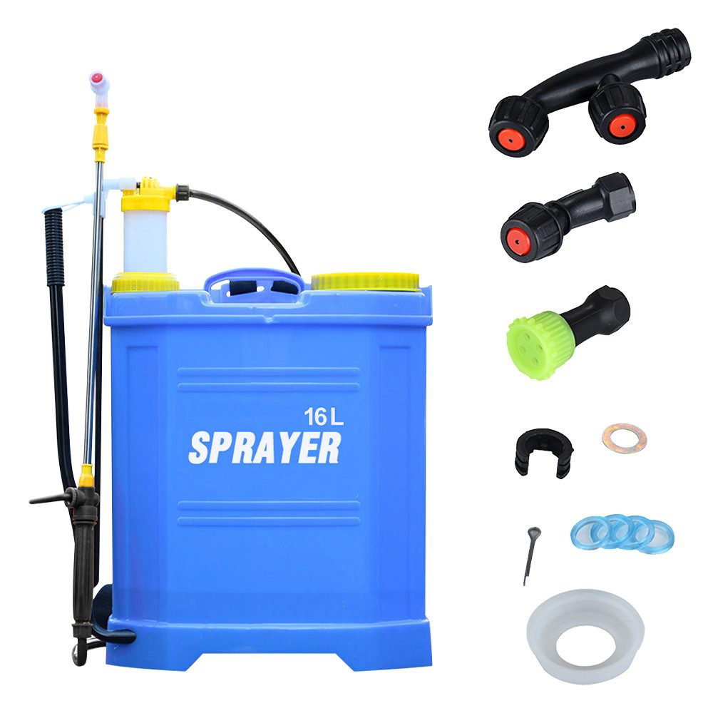 JEOBEST Drucksprühgerät Drucksprüher - 16 Liter - Pumpsprüher, (1er Set), Mit Schlauch - Tragegurt und Verstellbarer Düse