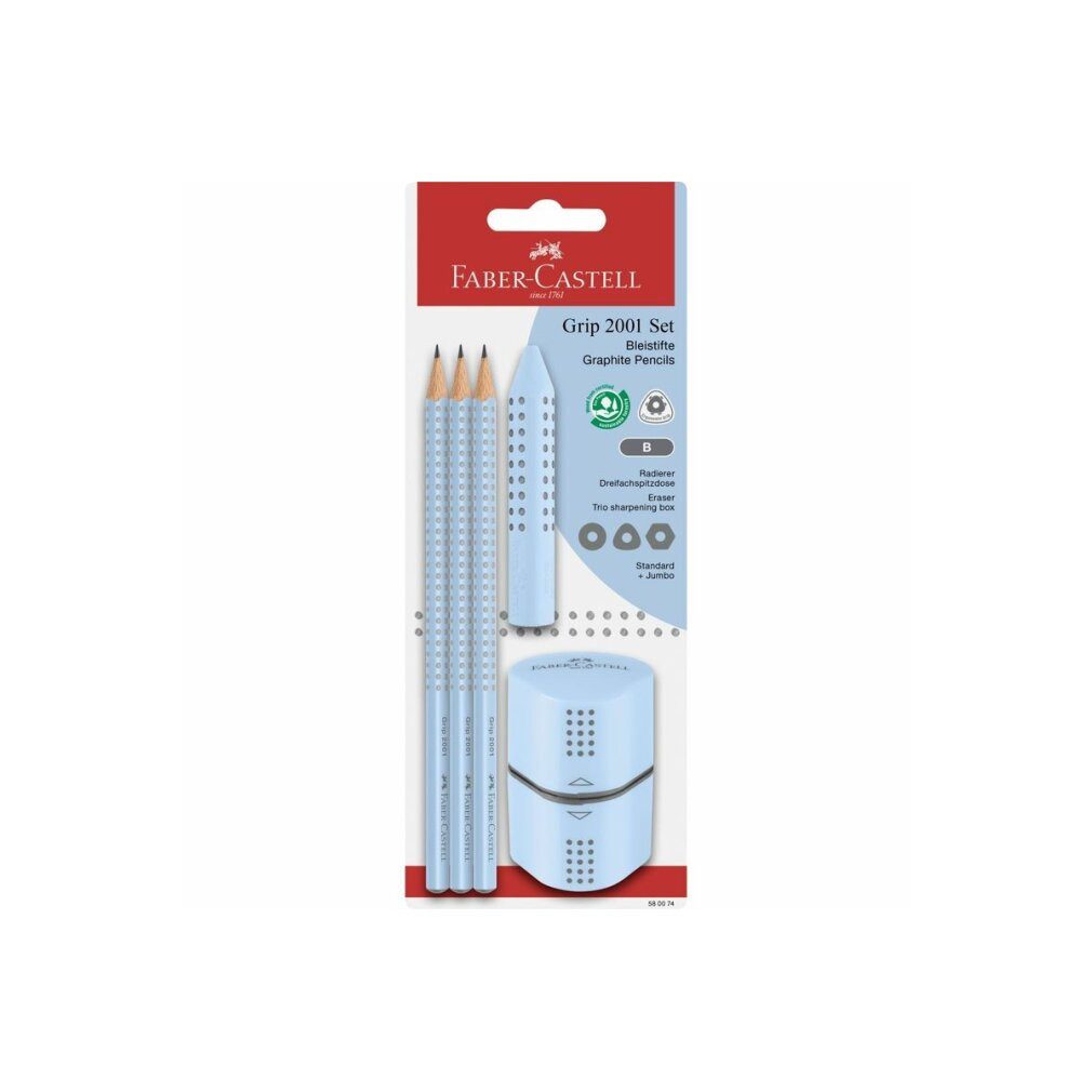 Faber-Castell Bleistift GRIP 2001 Bleistift-Set B sky blue 1 Set