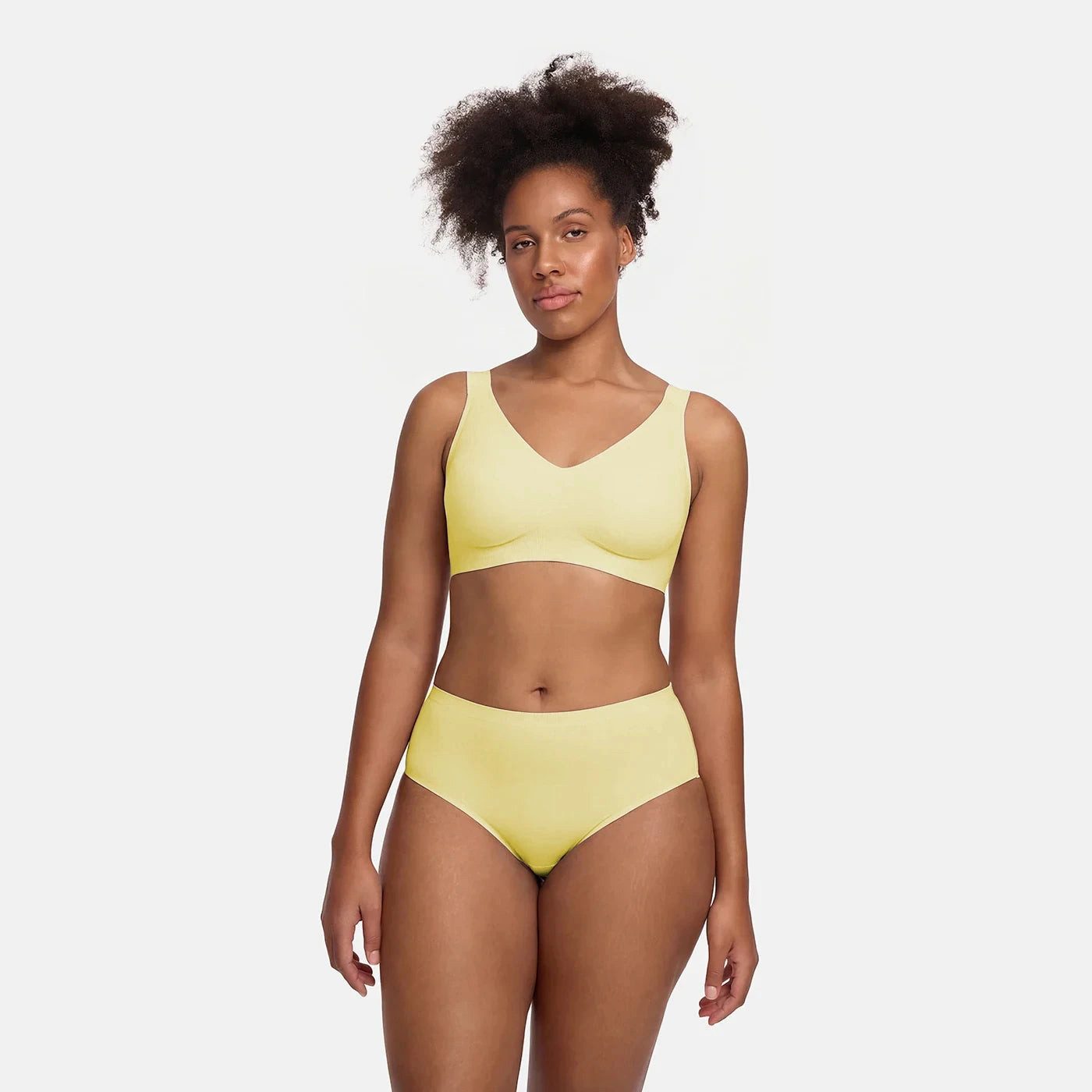 cfab (creamy fabrics) Tanga High-Waist Tanga, 3er Pack-Baby Yellow-2XL