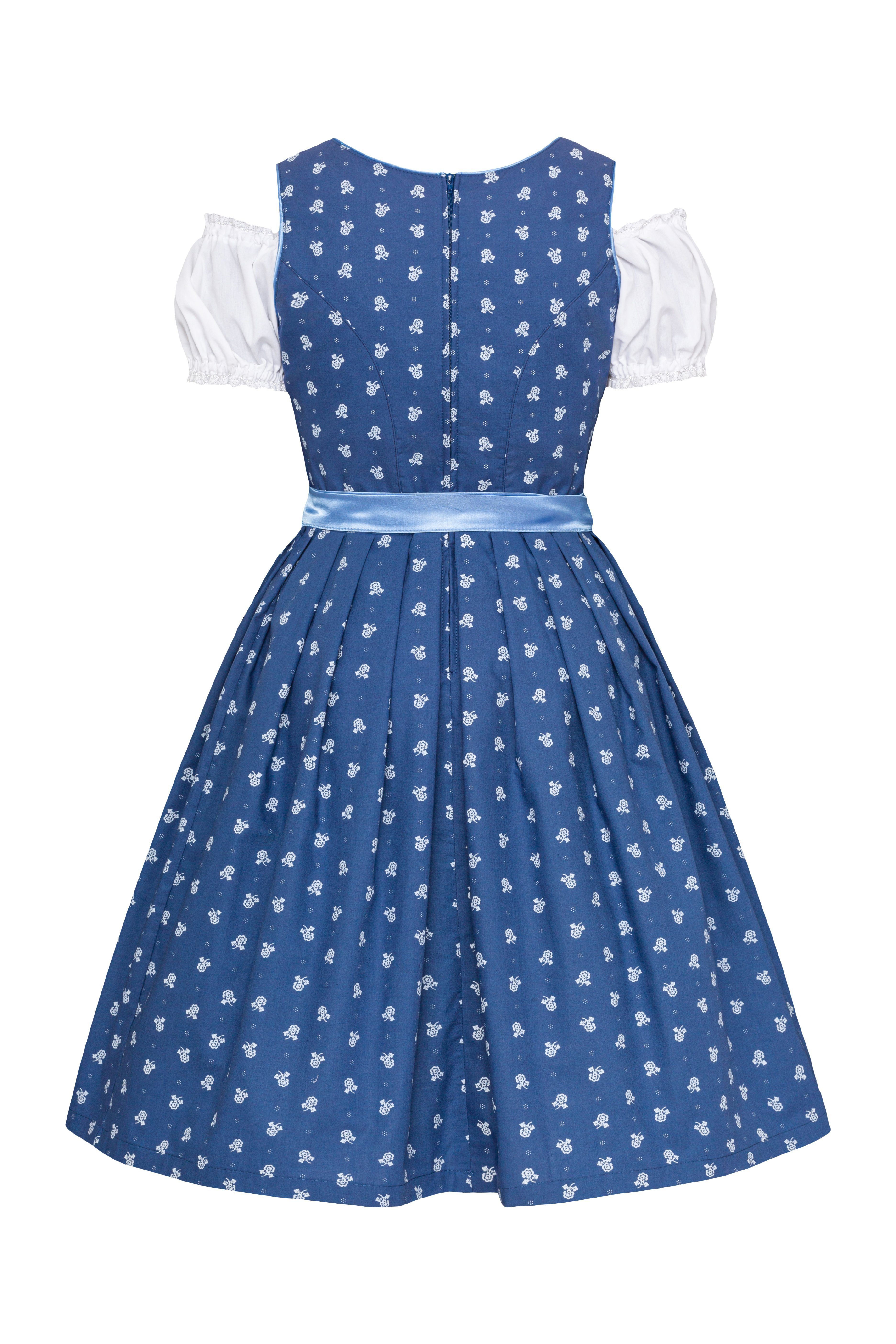 Ramona Lippert Dirndl Julia Damen Trachtenkleid blau mit Bluse Gr. 38-50 Ro günstig online kaufen