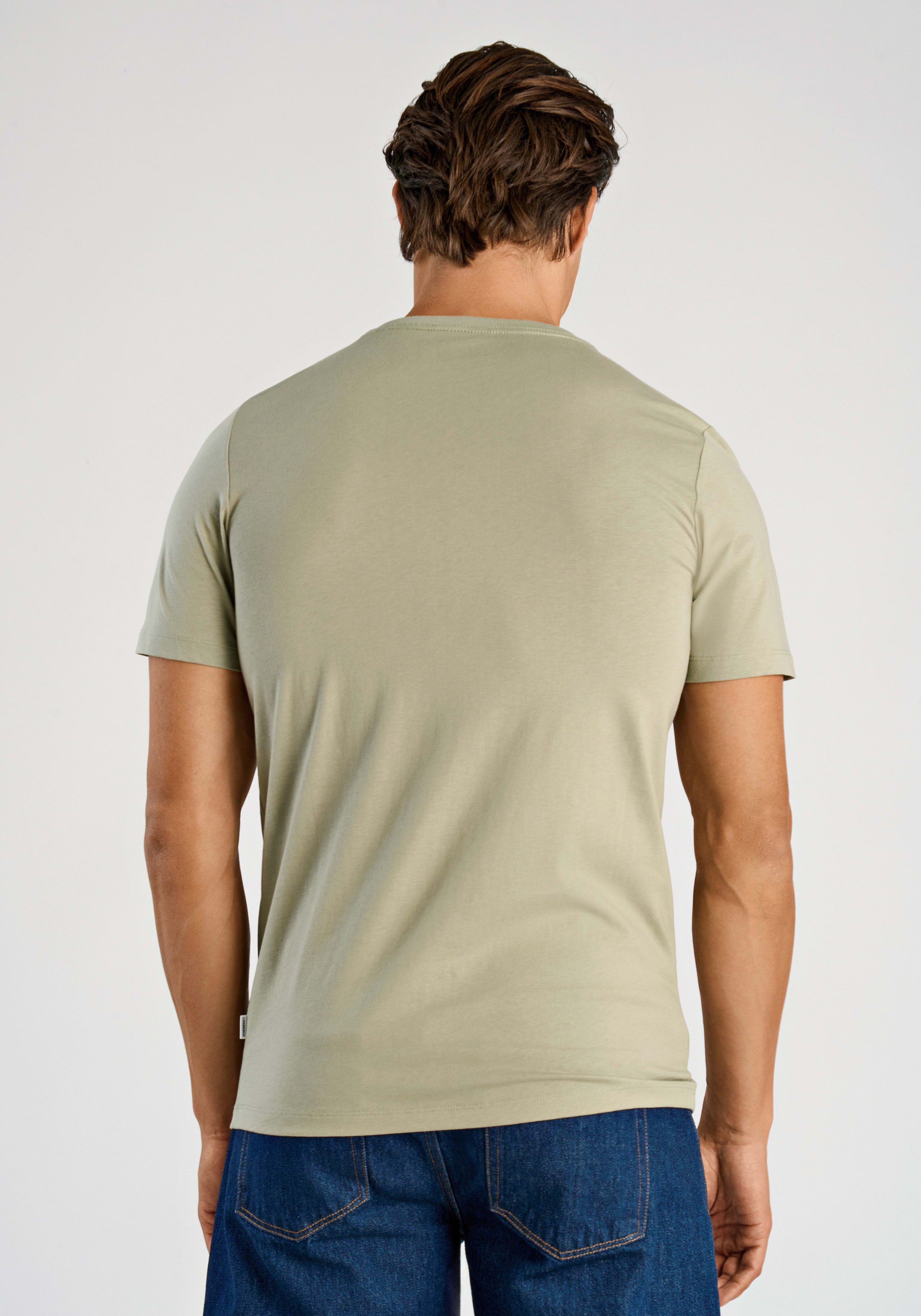 LINDBERGH T-Shirt mit Logo und Rundhalsausschnitt