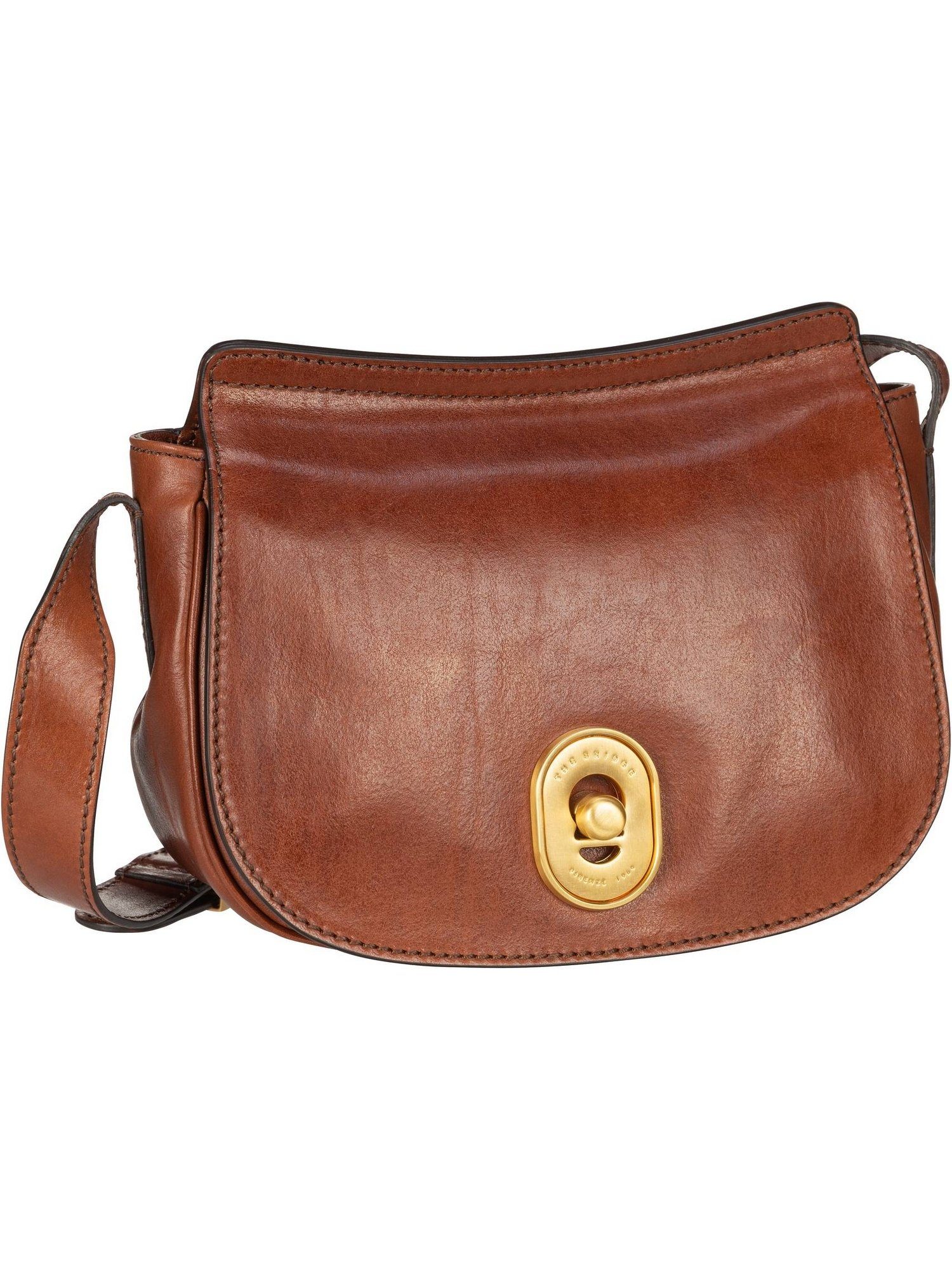 THE BRIDGE Umhängetasche Celeste Crossbody 3013, Saddle Bag Brown/Gold