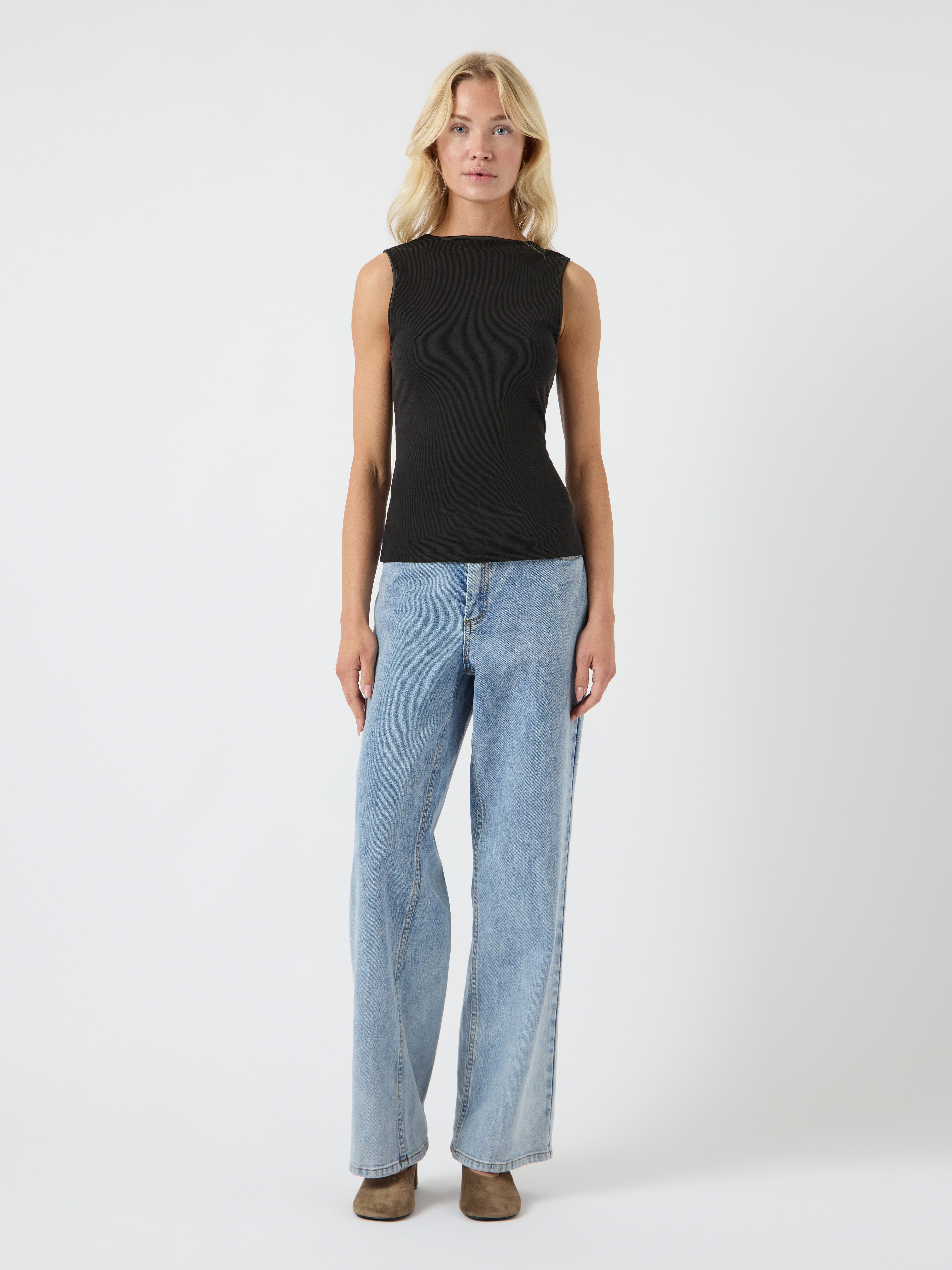 Y.A.S Tanktop YASPALOMA TANK TOP NOOS mit Satinpaspel